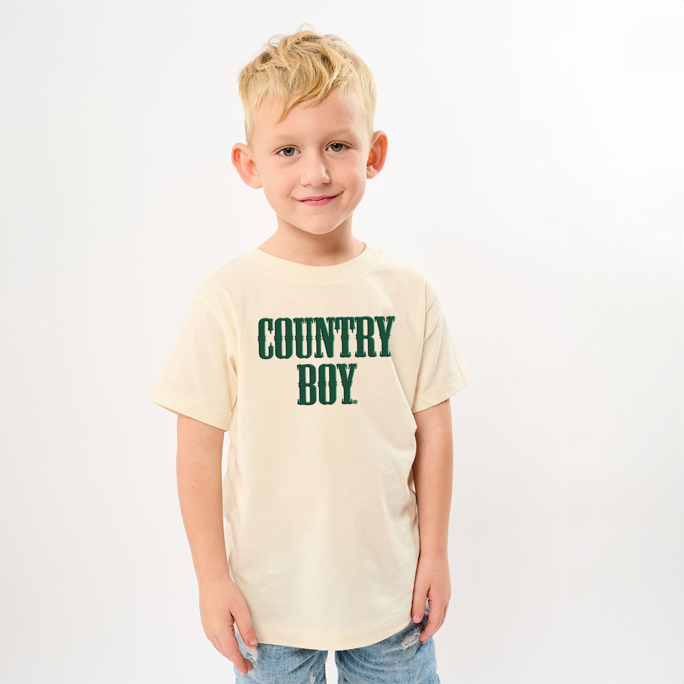 Country Boy Puff Print - Youth Short Sleeve Graphic T-Shirt and Toddler Short Sleeve Graphic T-Shirt