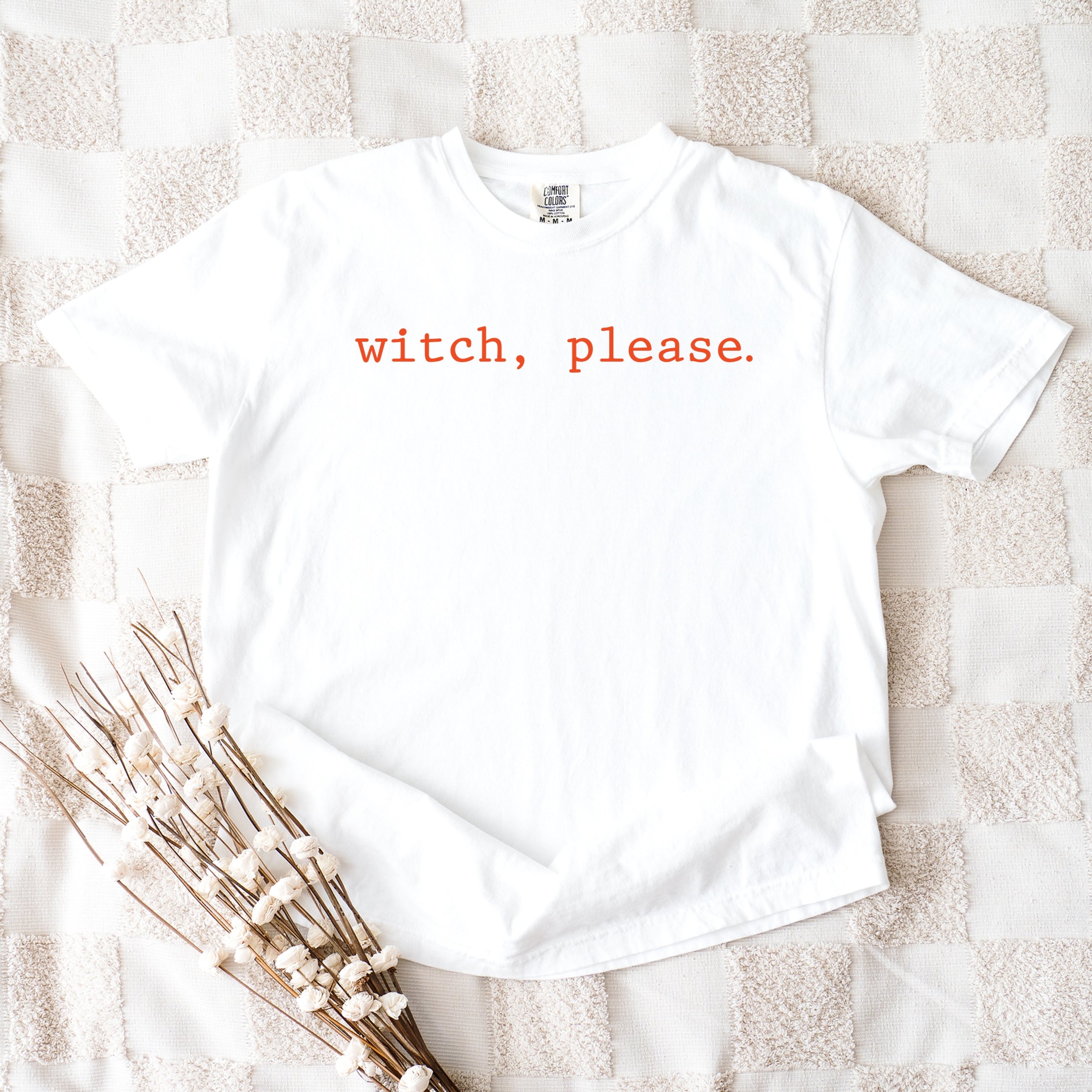Witch, Please Typewriter - Women's Garment Dyed Graphic T-Shirt