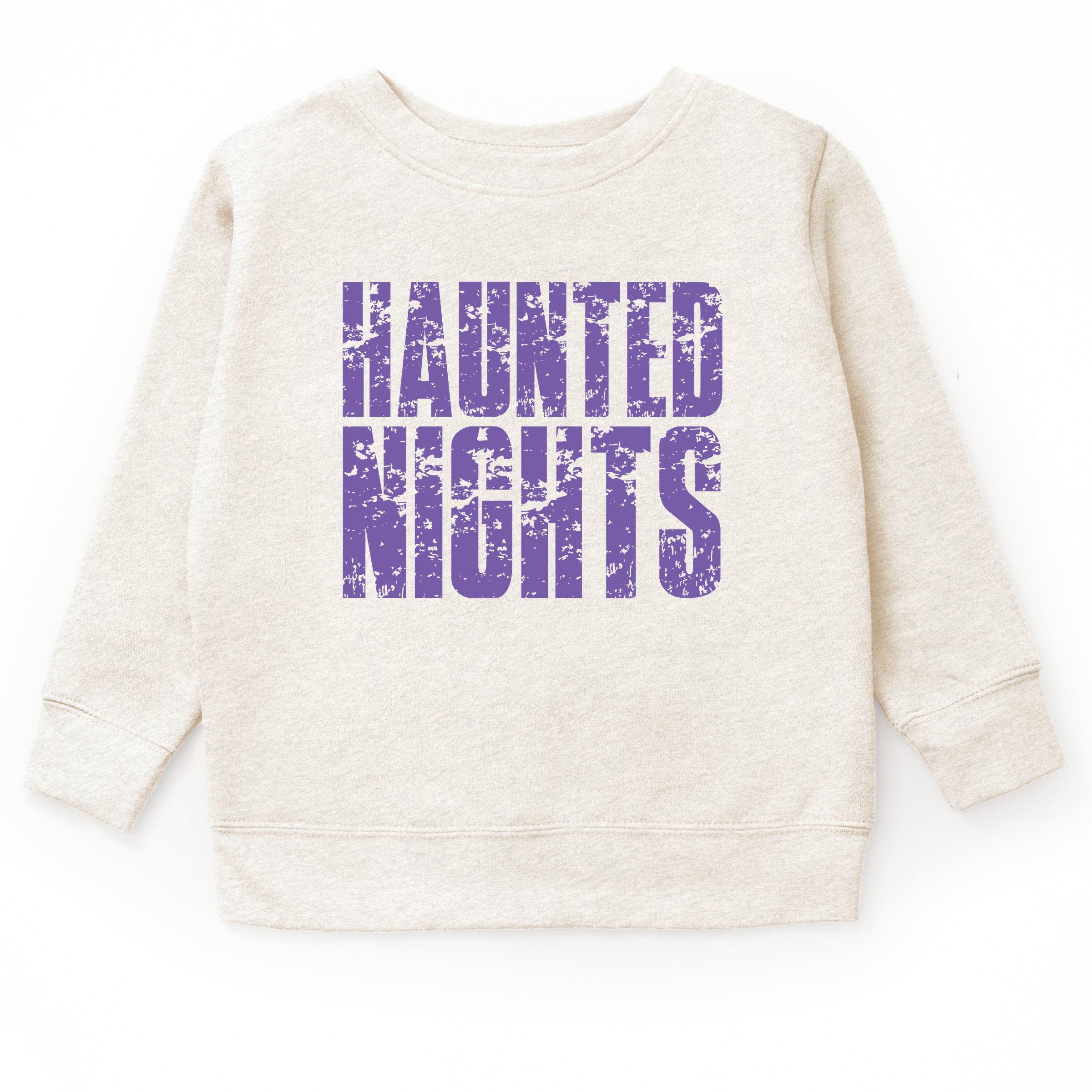 Haunted Nights Block Distressed - Youth Graphic Sweatshirt