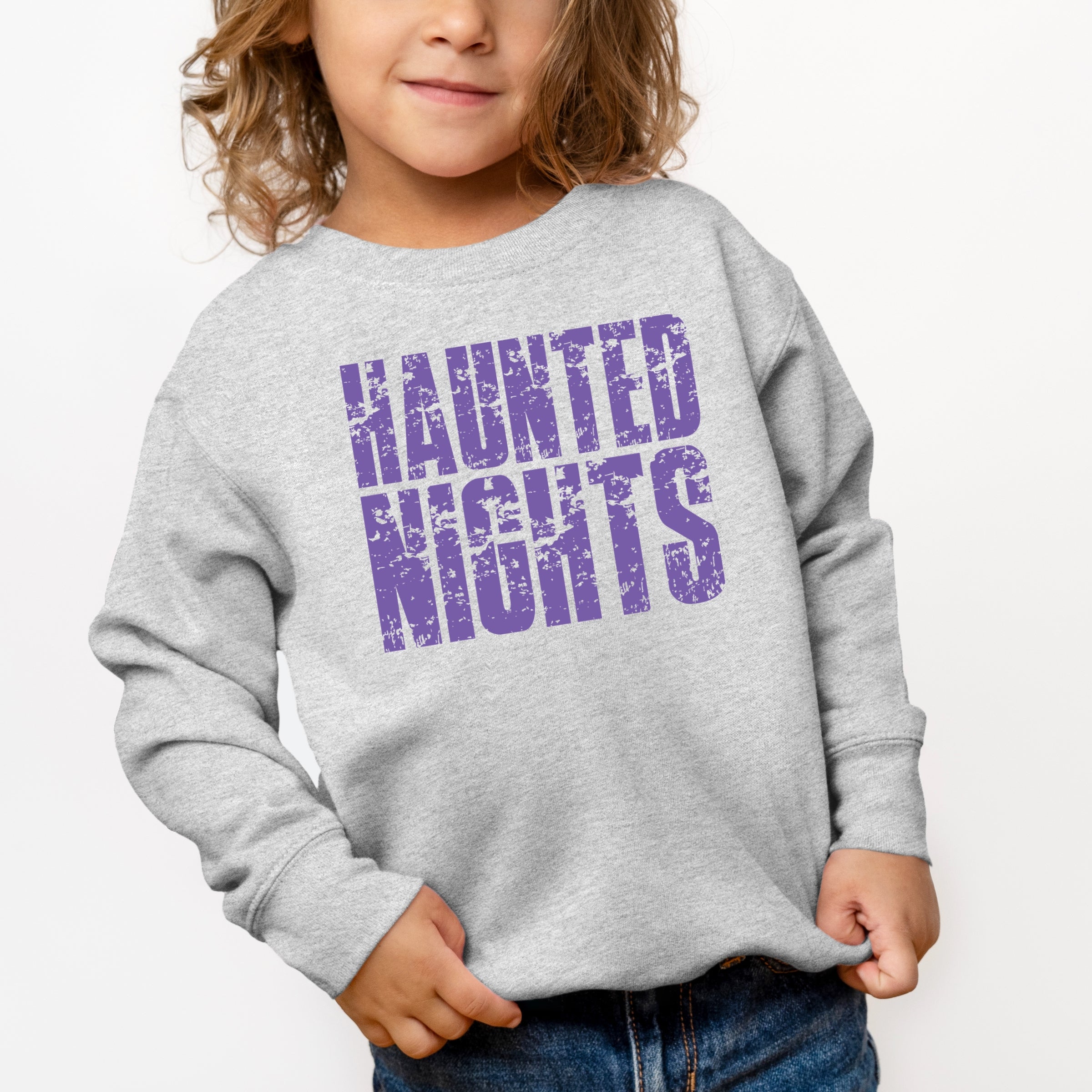 Haunted Nights Block Distressed - Toddler Graphic Sweatshirt