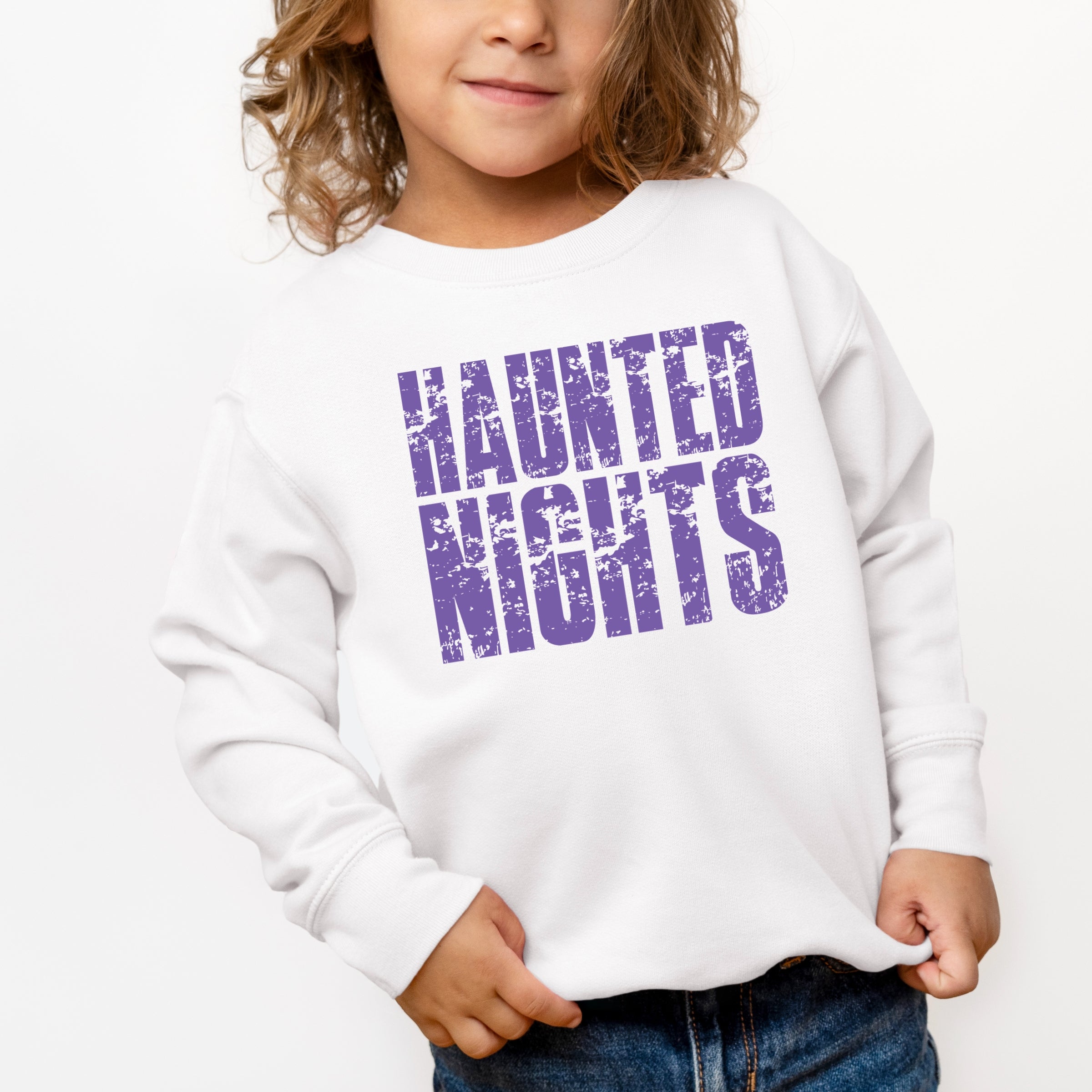 Haunted Nights Block Distressed - Toddler Graphic Sweatshirt
