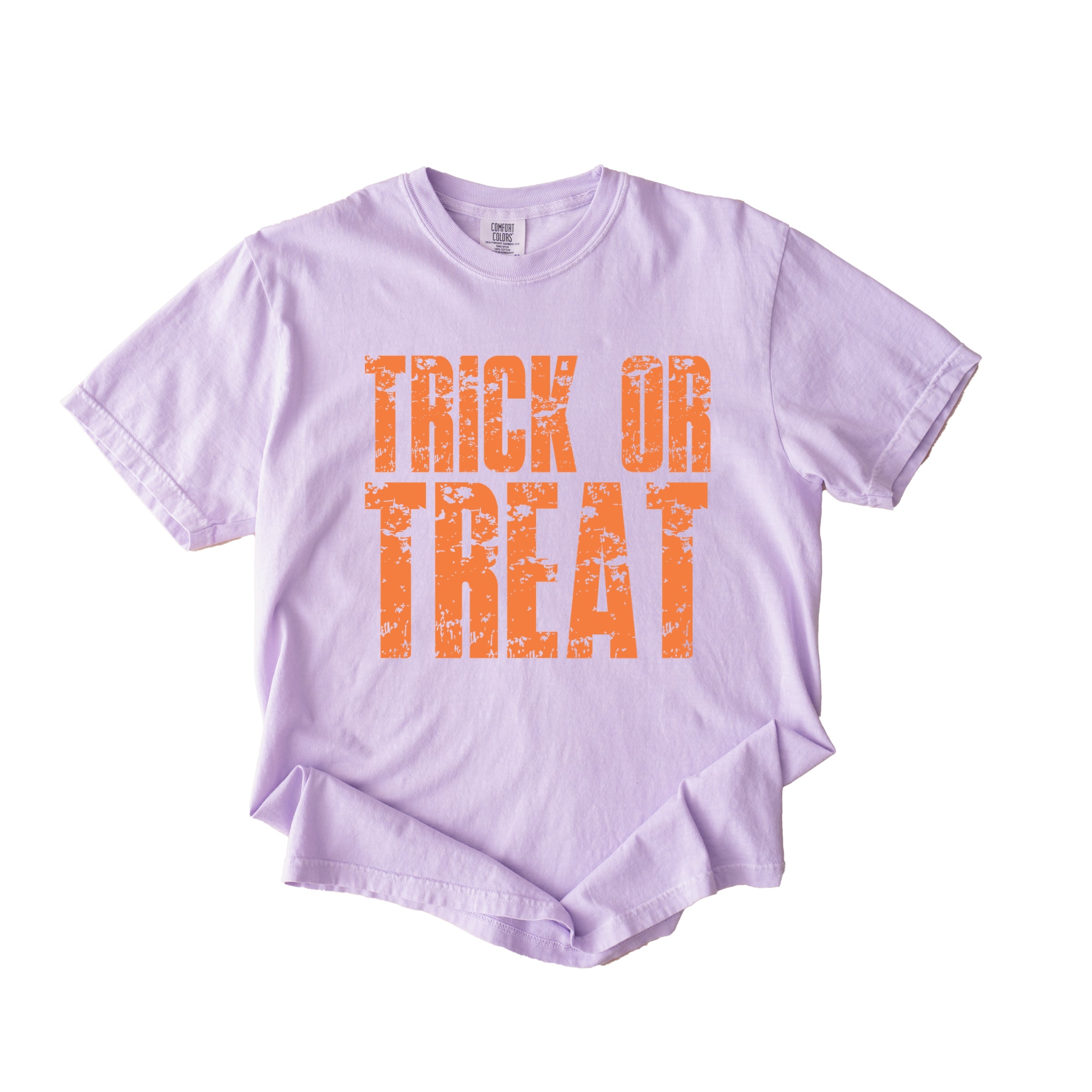 Trick or Treat Block Distressed - Women's Garment Dyed Graphic T-Shirt
