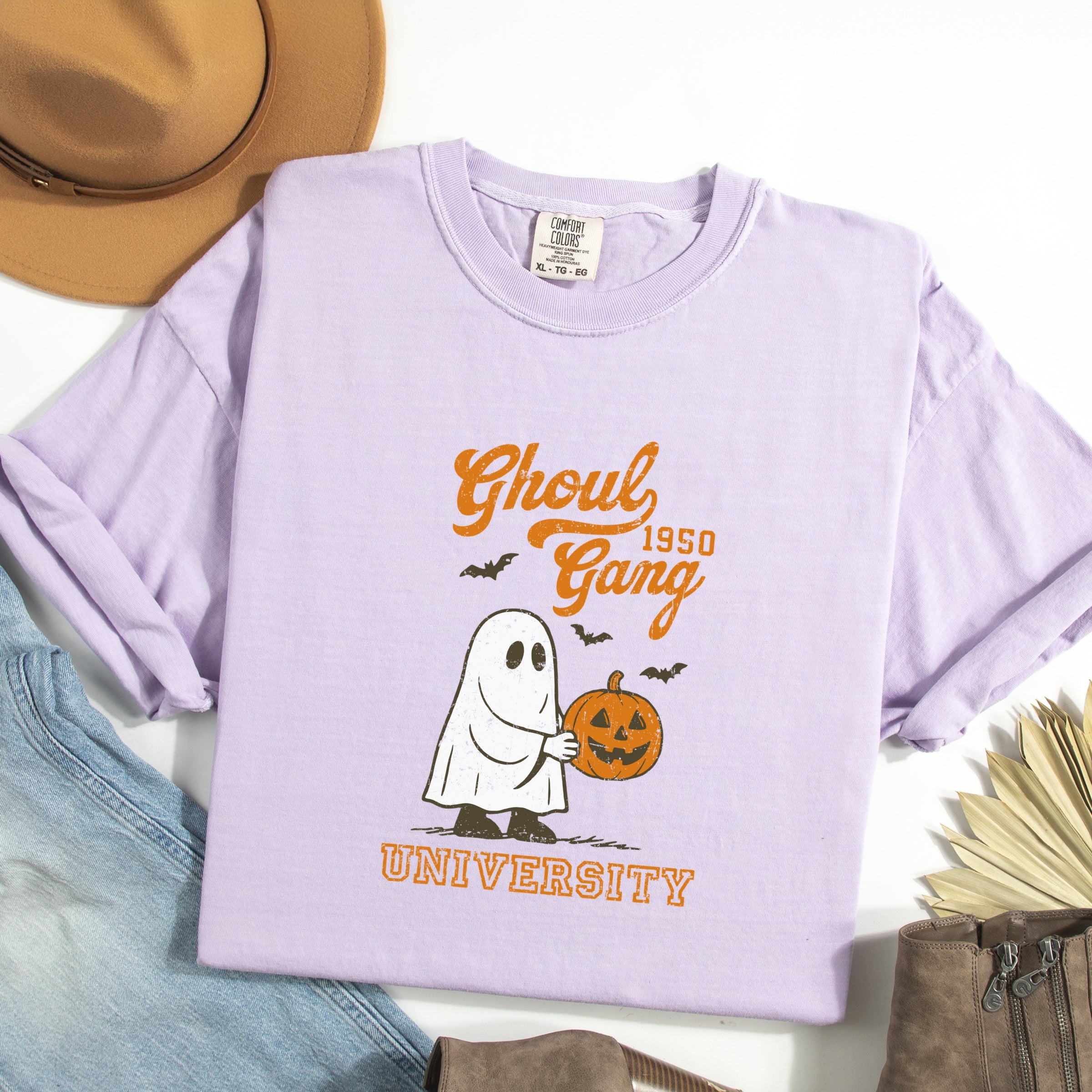Ghoul Gang University 1950 - Women's Garment Dyed Graphic T-Shirt