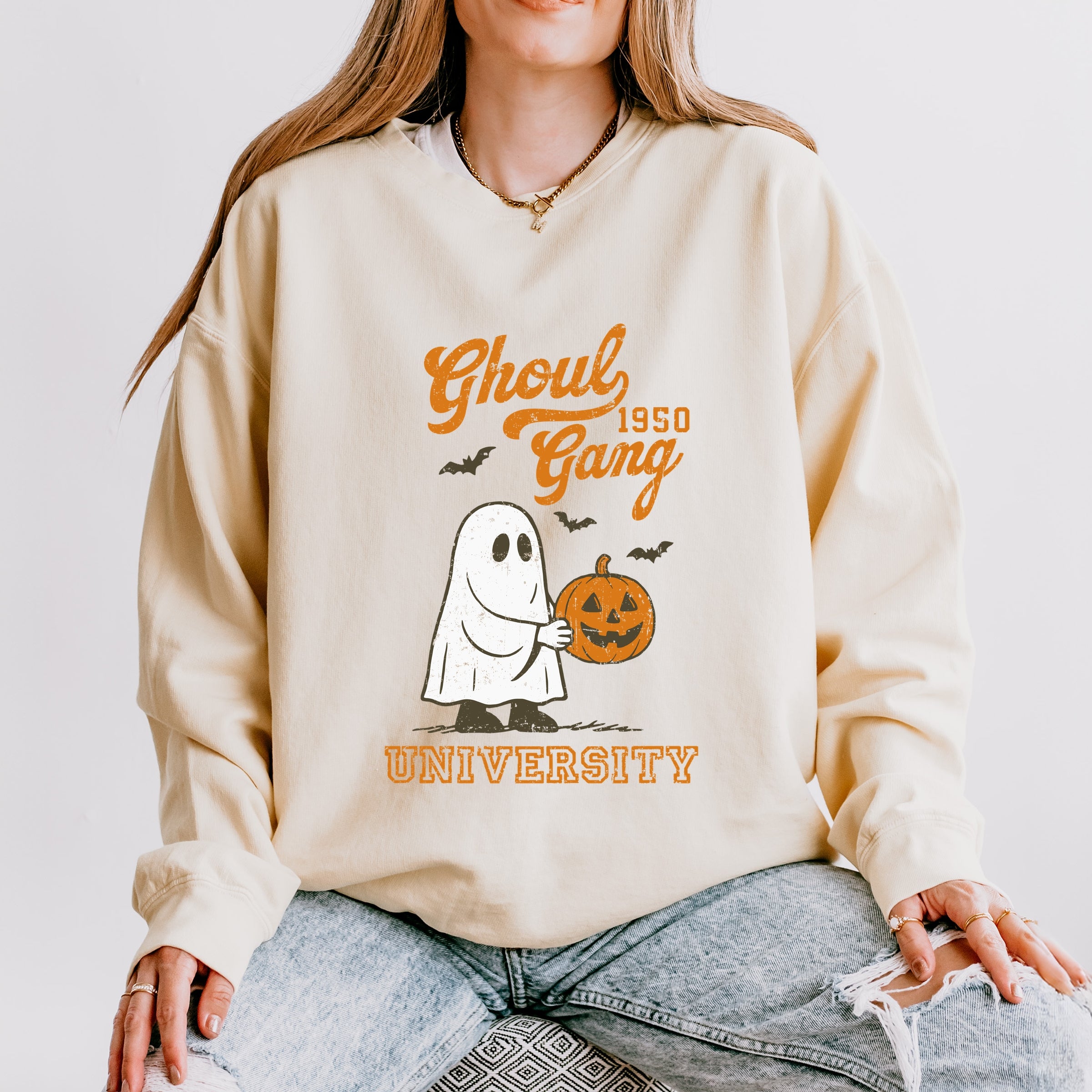 Ghoul Gang University 1950 - Women's Lightweight Garment Dyed Sweatshirt