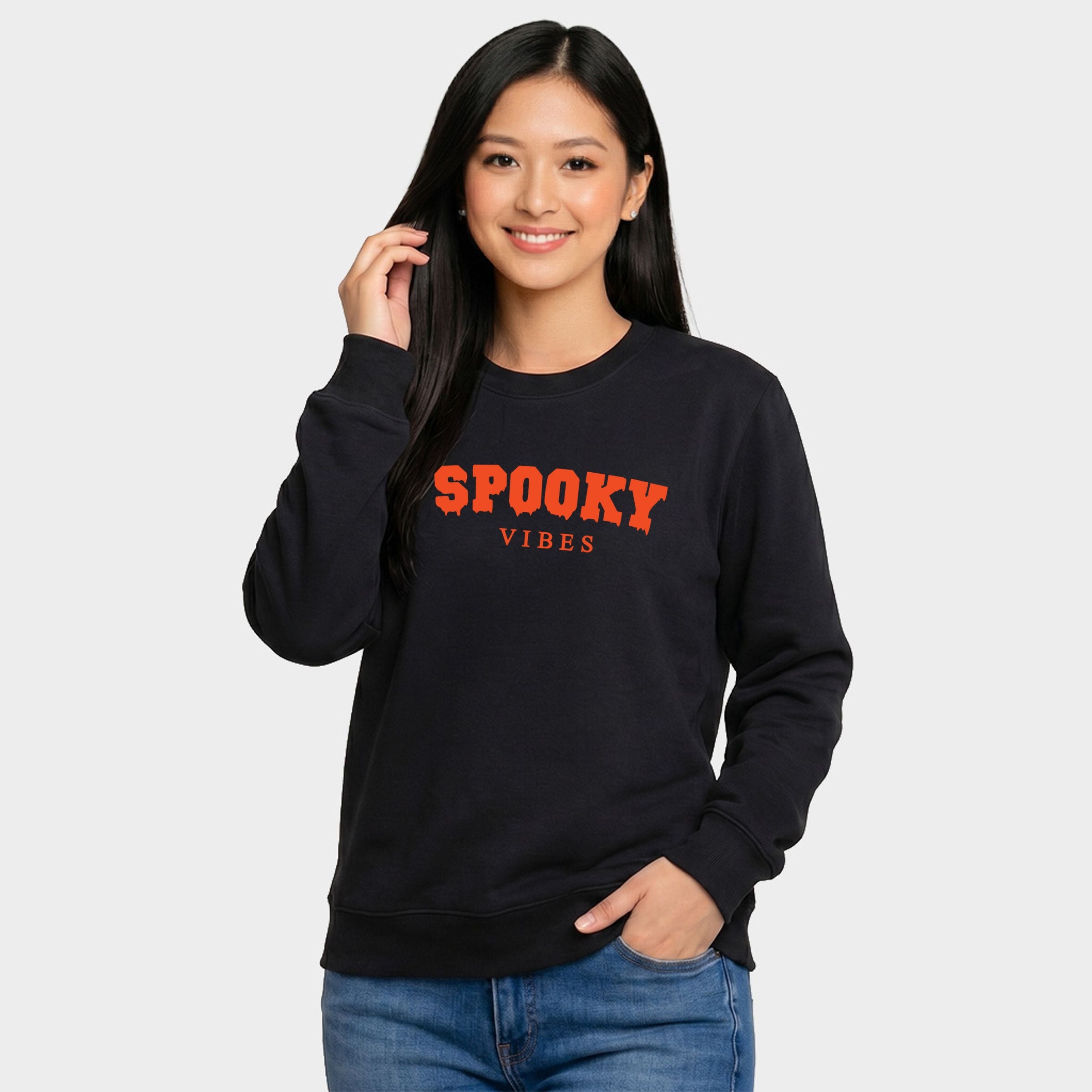 Spooky Vibes Puff Print - Women's Graphic Sweatshirt