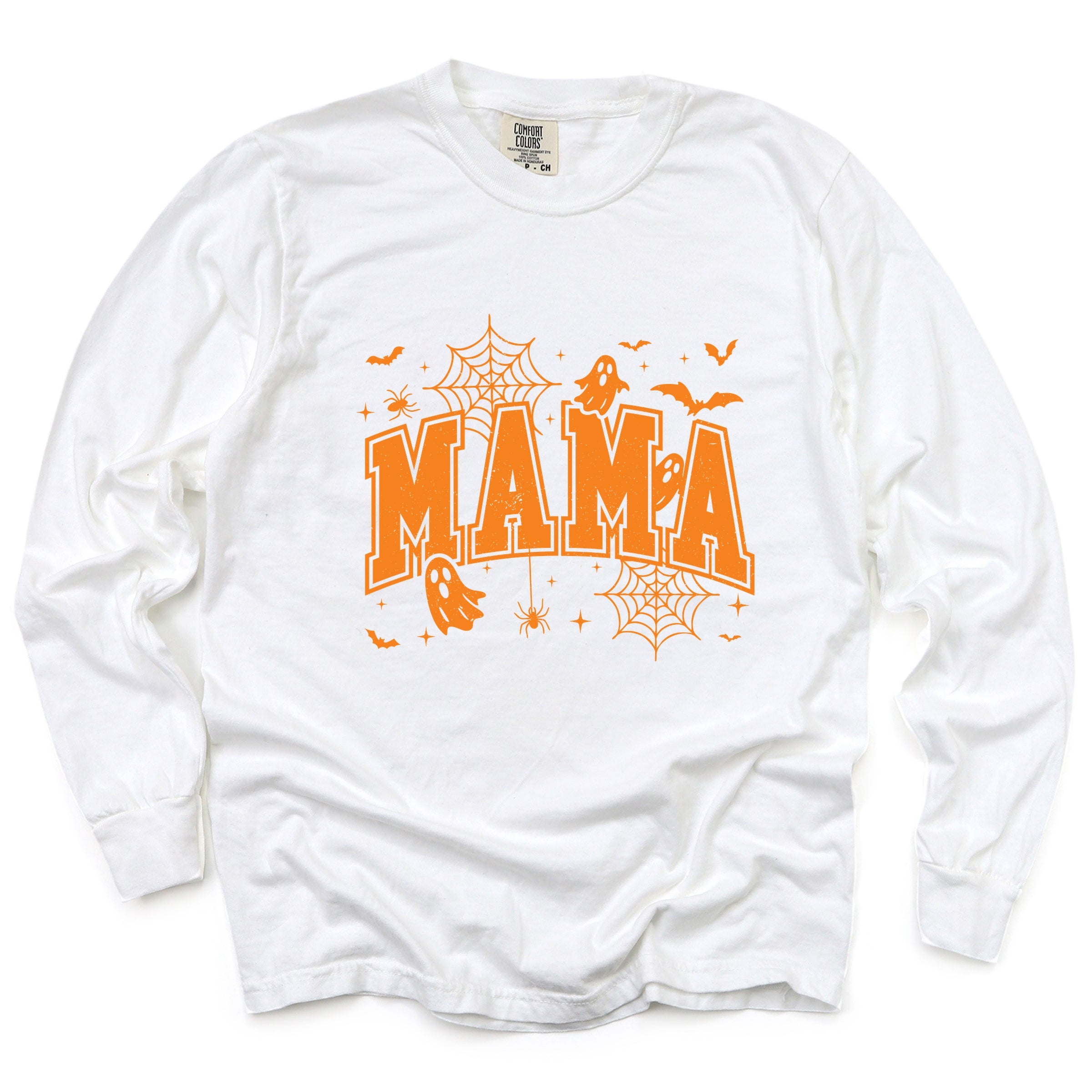 Mama Halloween Varsity - Women's Garment Dyed Long Sleeve Graphic T-Shirt