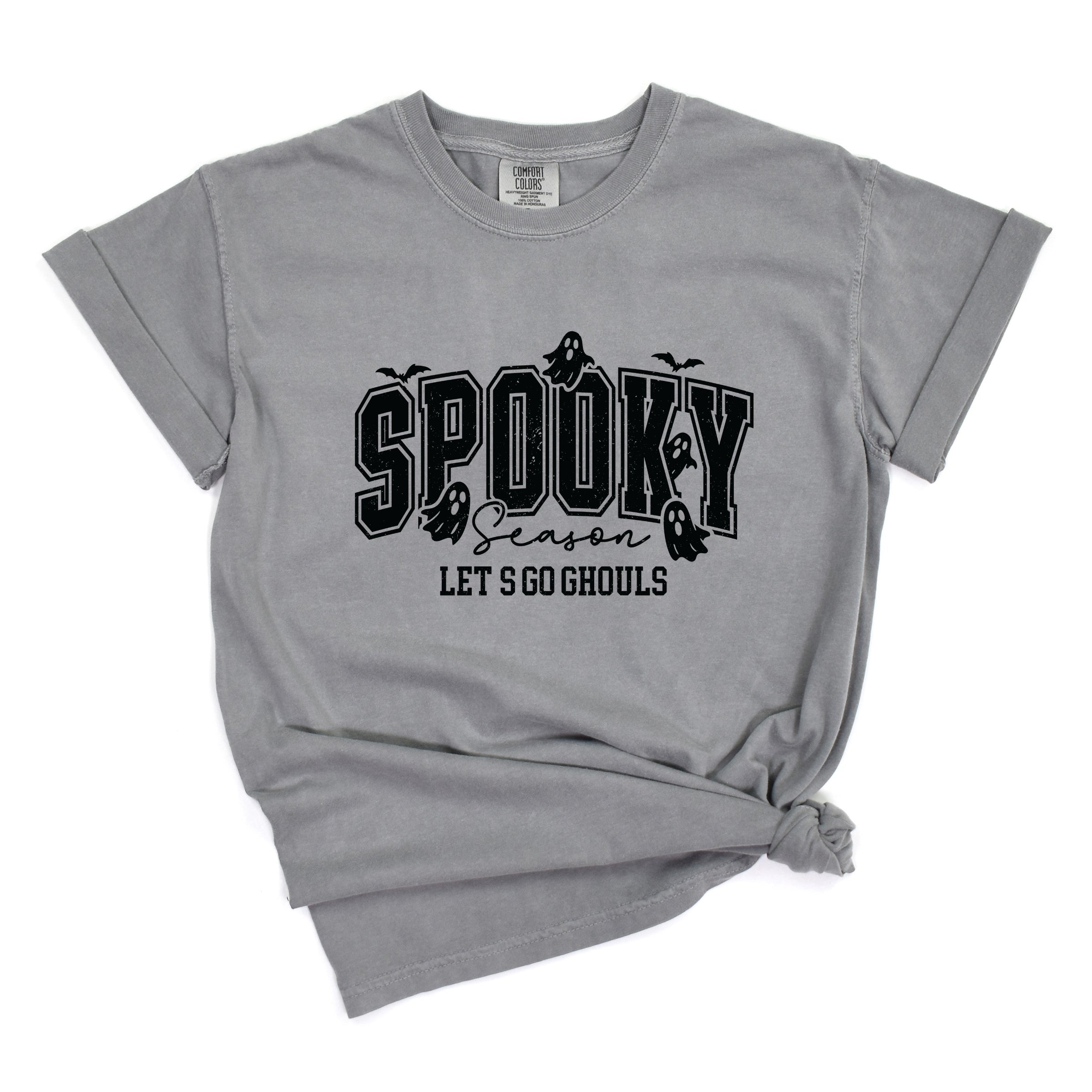 Let's Go Ghouls Varsity - Women's Garment Dyed Graphic T-Shirt