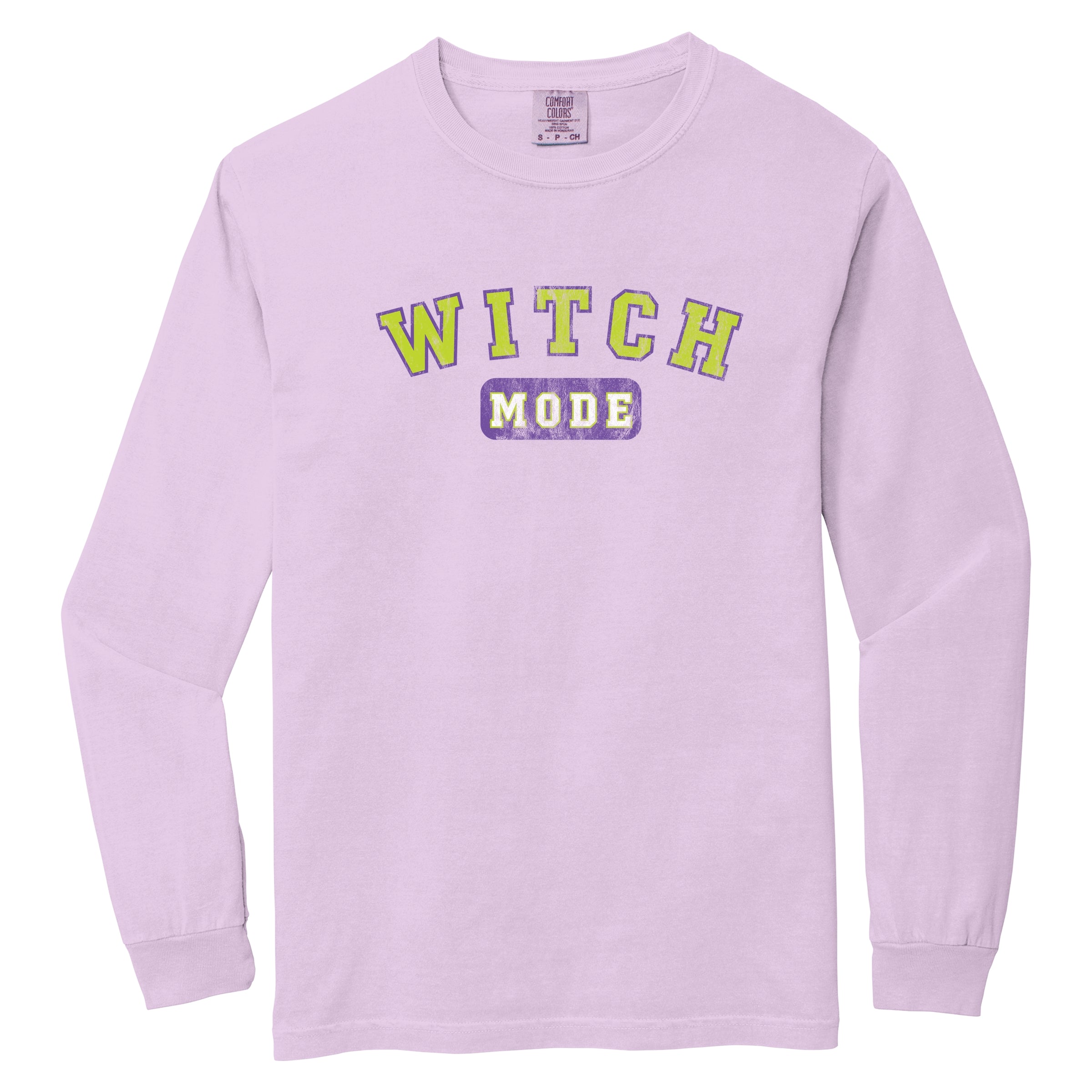 Witch Mode - Women's Garment Dyed Long Sleeve Graphic T-Shirt
