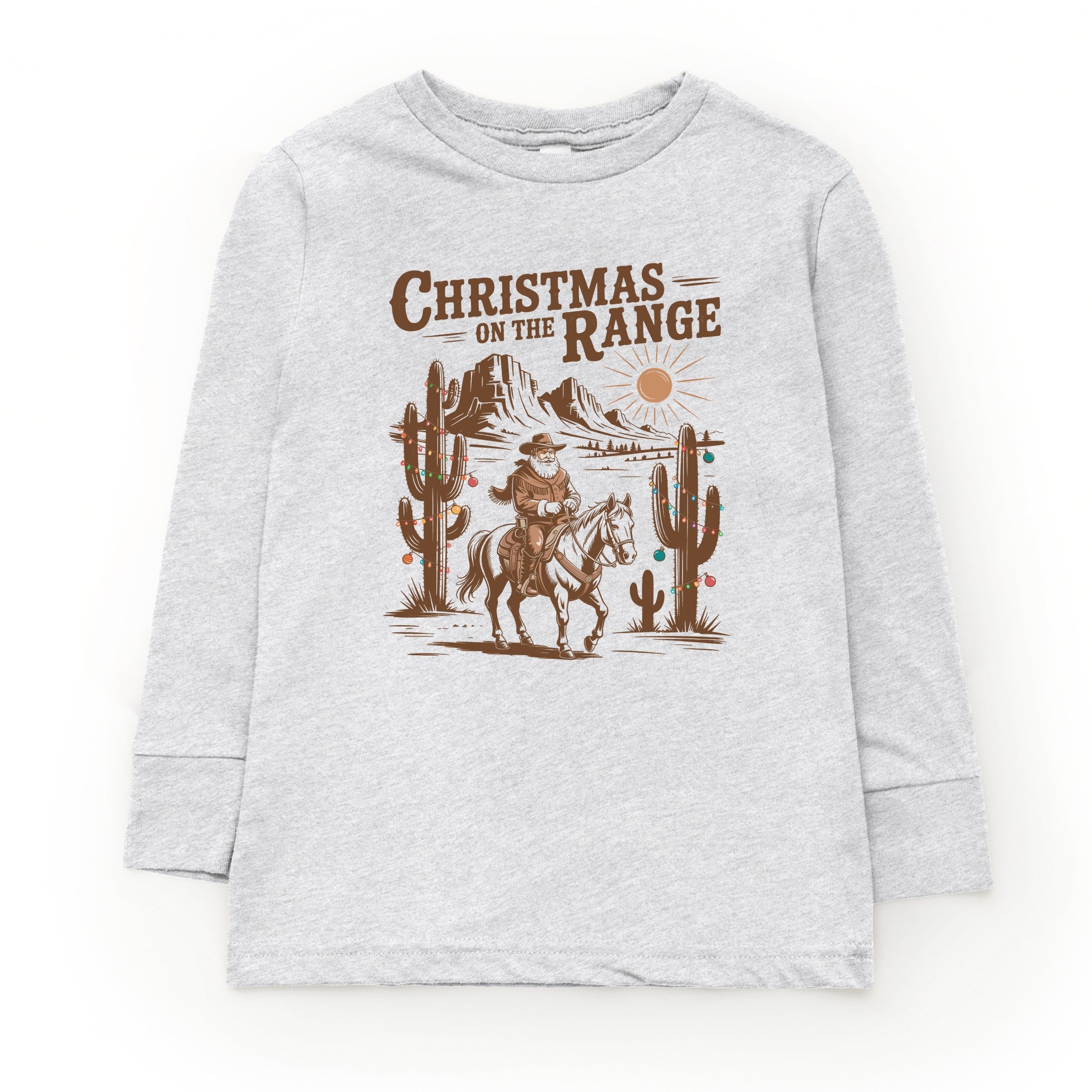 Christmas on the Range - Toddler Long Sleeve Graphic Tee and Youth Long Sleeve Graphic T-Shirt