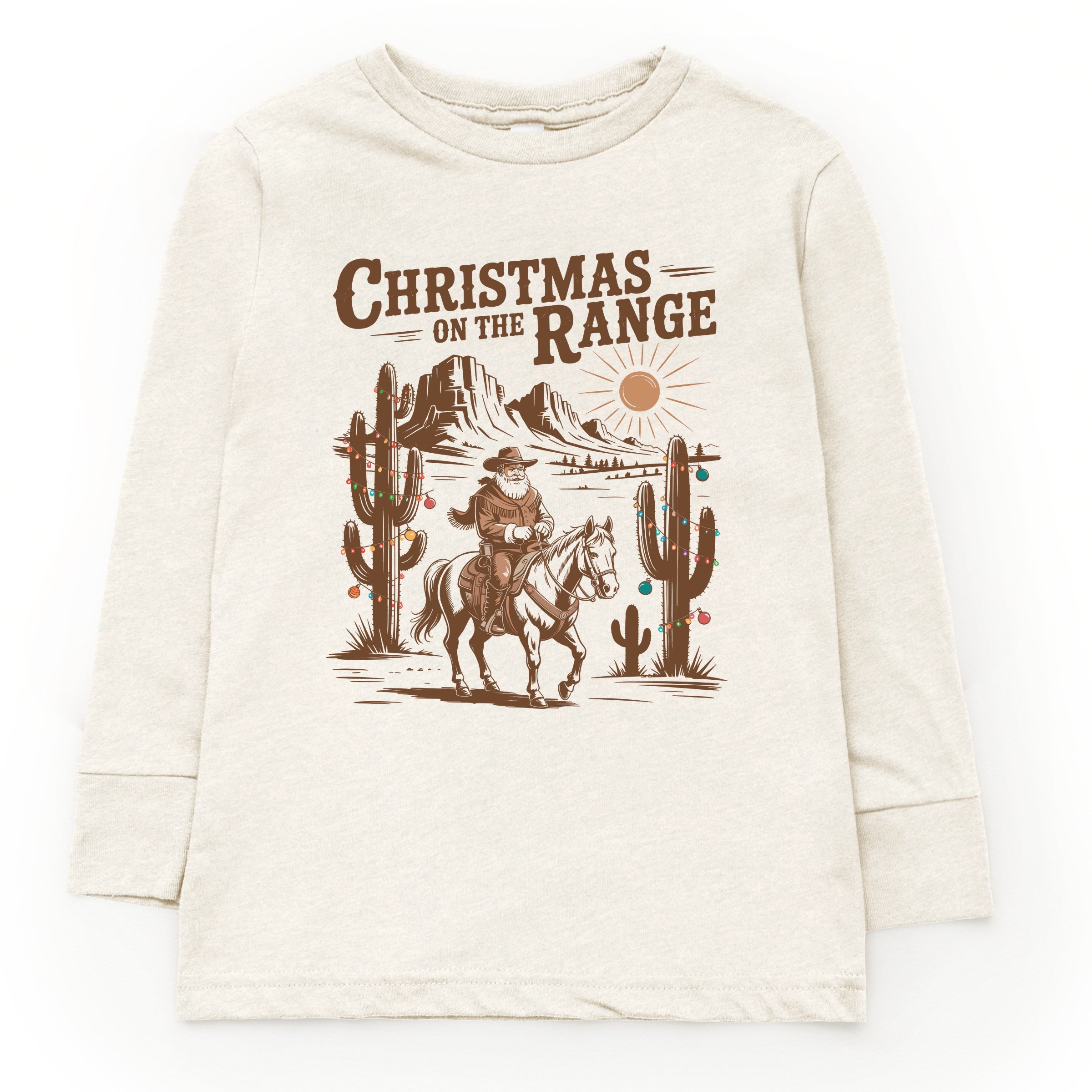 Christmas on the Range - Toddler Long Sleeve Graphic Tee and Youth Long Sleeve Graphic T-Shirt