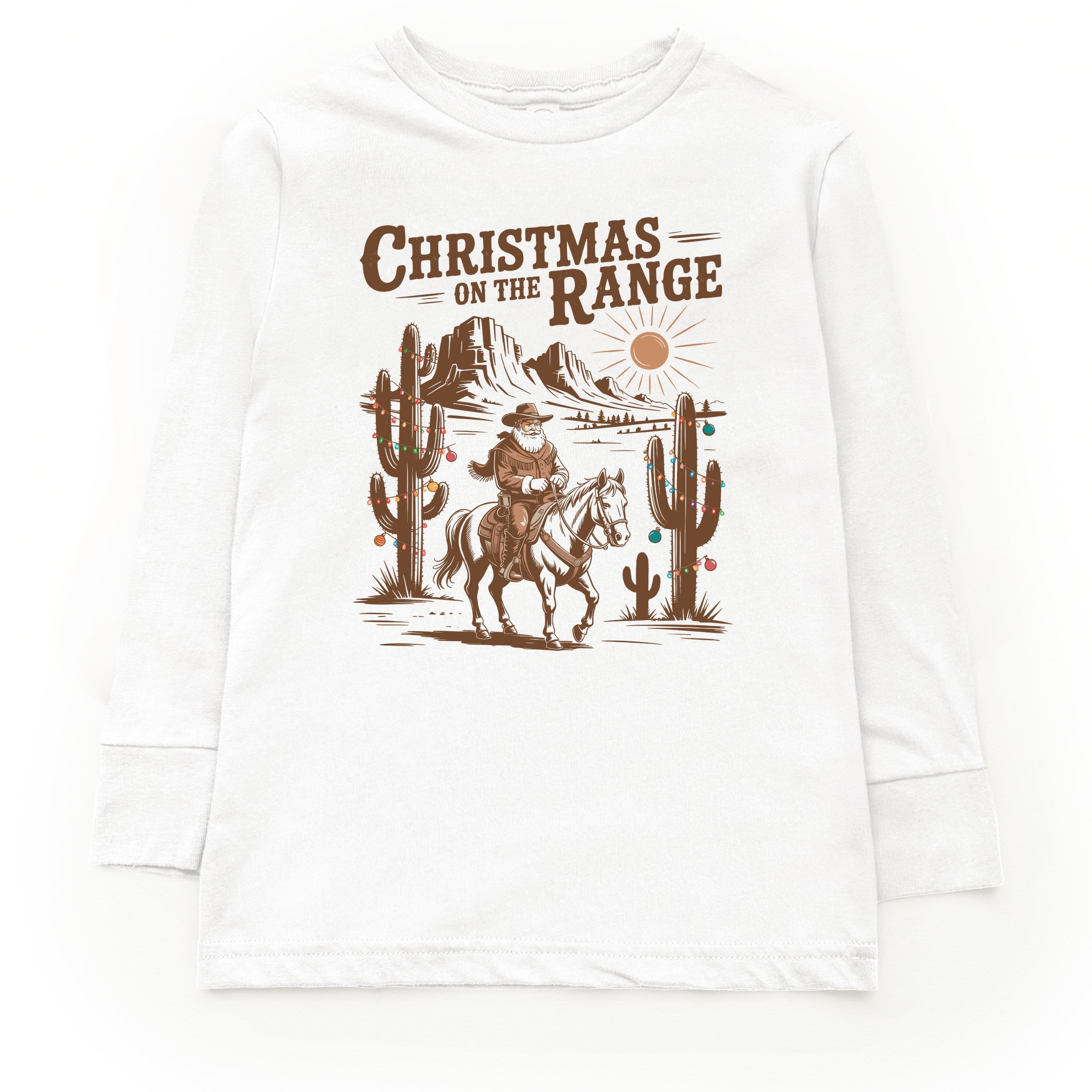Christmas on the Range - Toddler Long Sleeve Graphic Tee and Youth Long Sleeve Graphic T-Shirt