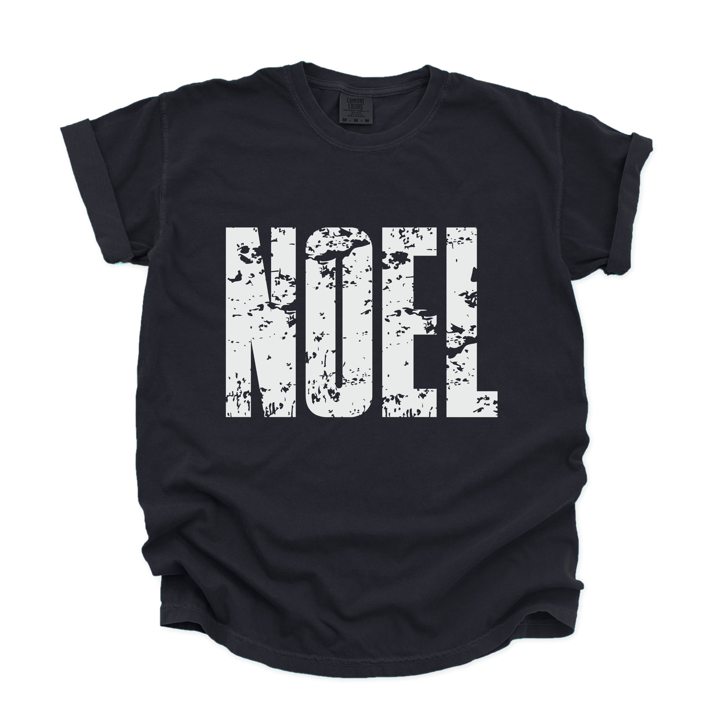 Noel Block Distressed - Women's Garment Dyed Graphic T-Shirt
