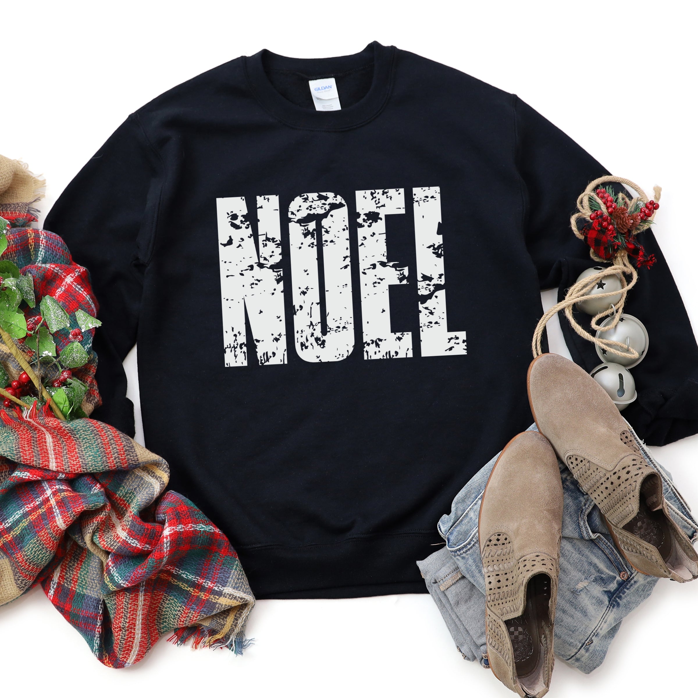 Noel Block Distressed - Women's Graphic Sweatshirt