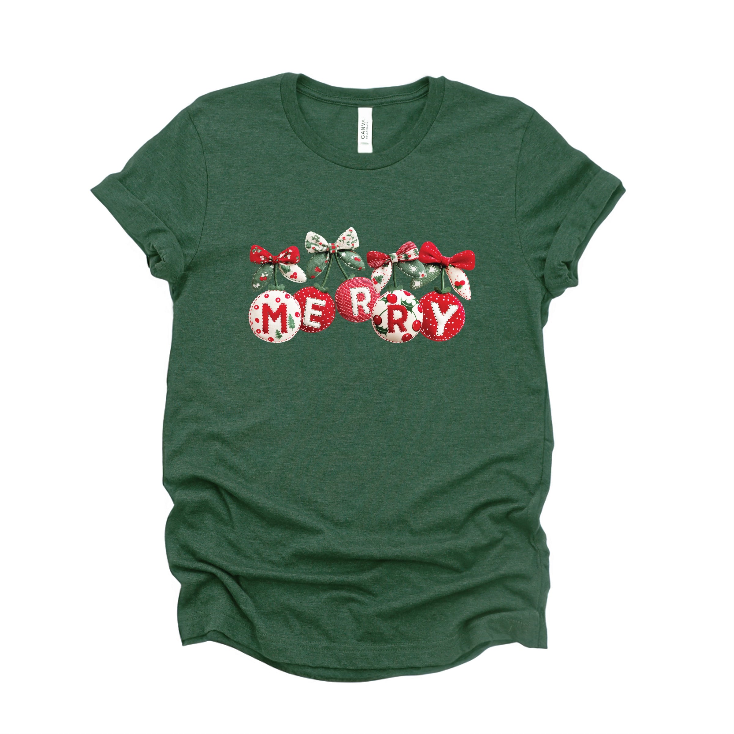 Merry Ornaments Quilted Print - Women's Short Sleeve Graphic T-Shirt