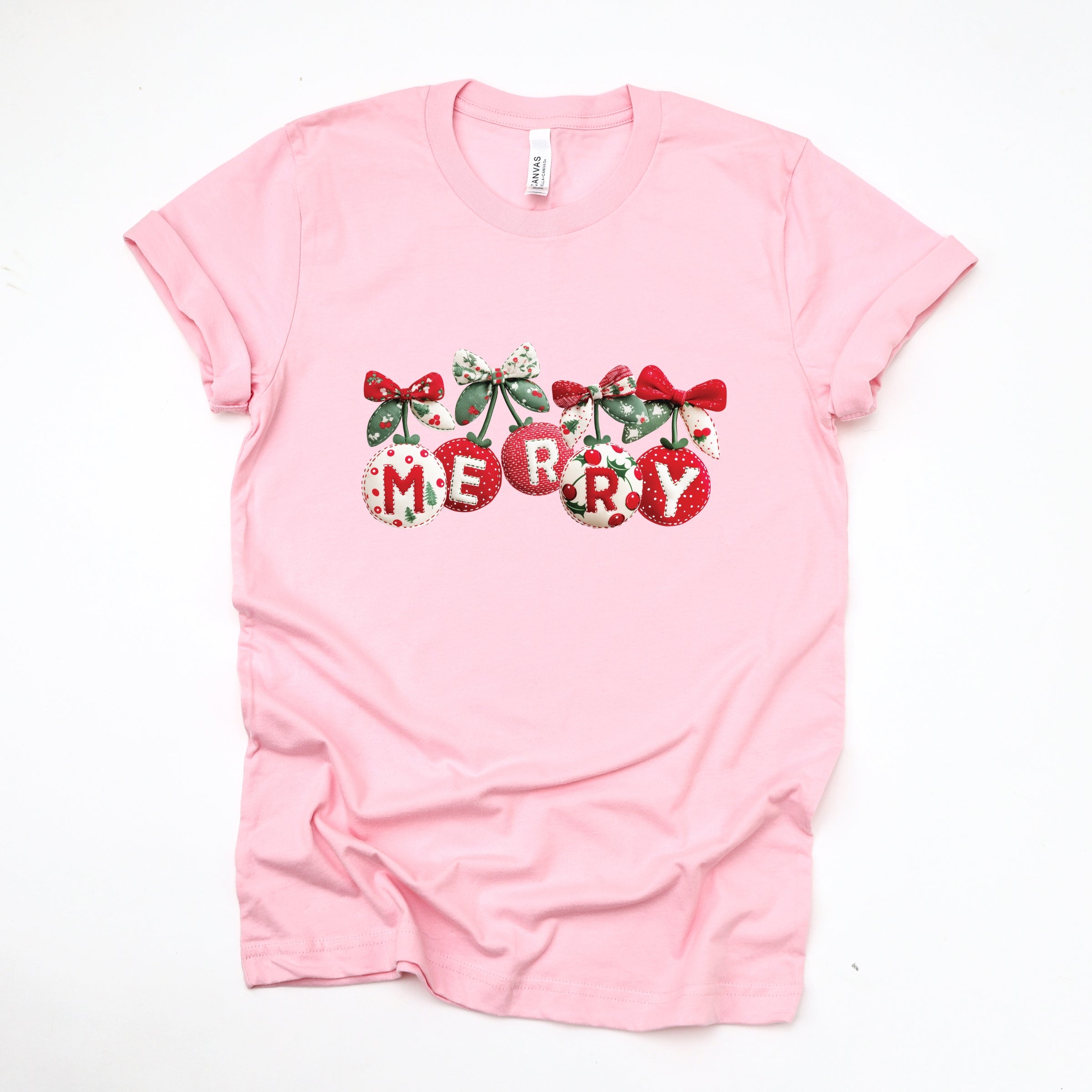 Merry Ornaments Quilted Print - Women's Short Sleeve Graphic T-Shirt