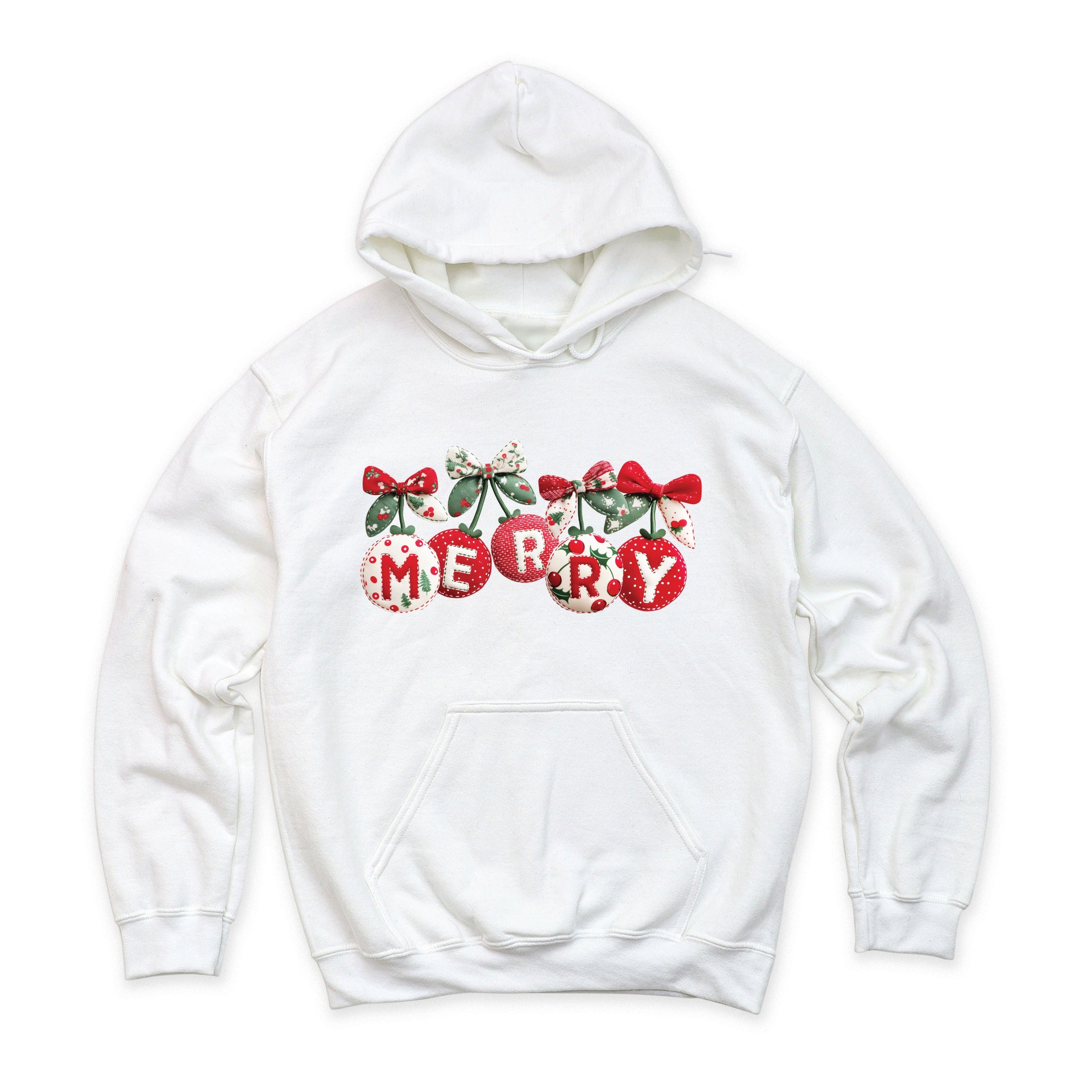 Merry Ornaments Quilted Print - Women's Graphic Hoodie