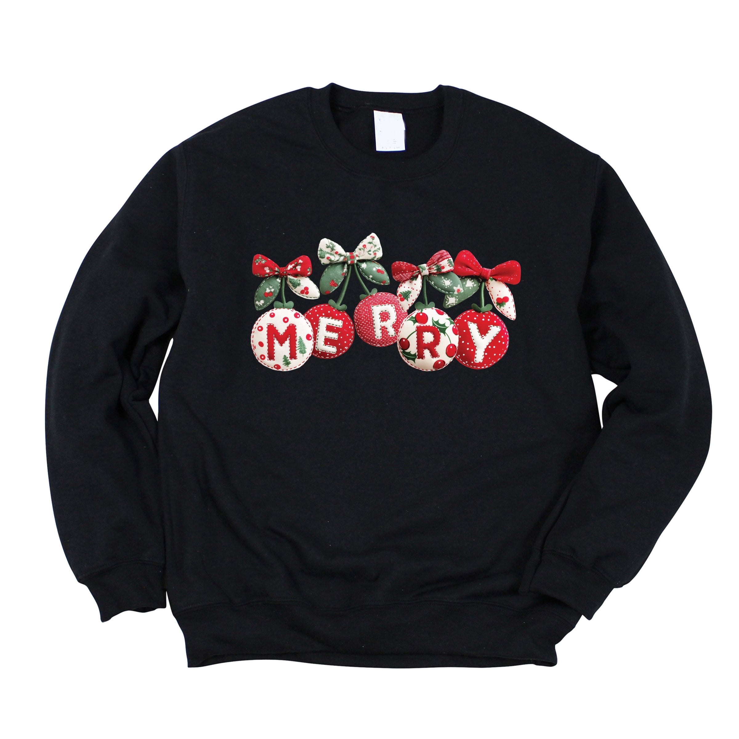 Merry Ornaments Quilted Print - Women's Graphic Sweatshirt