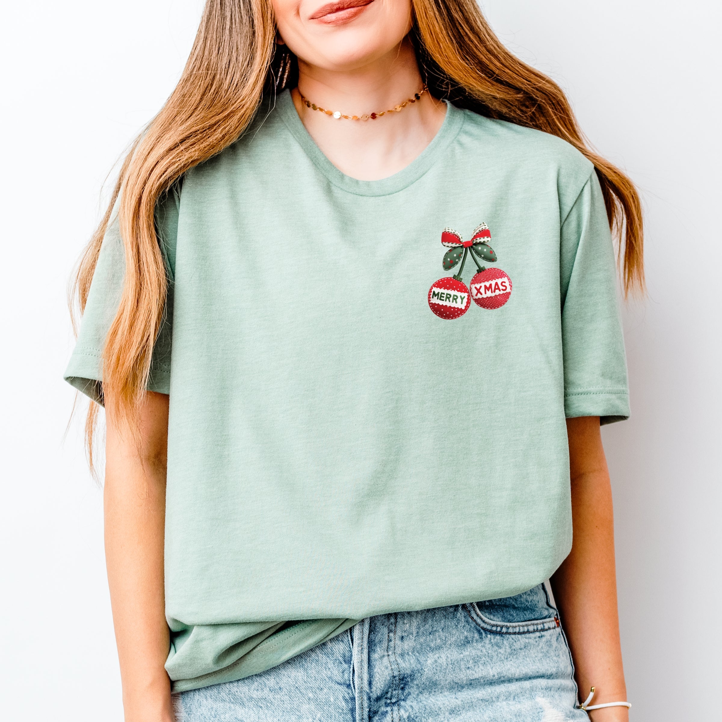 Merry Xmas Ornament Quilted Print - Women's Short Sleeve Graphic T-Shirt
