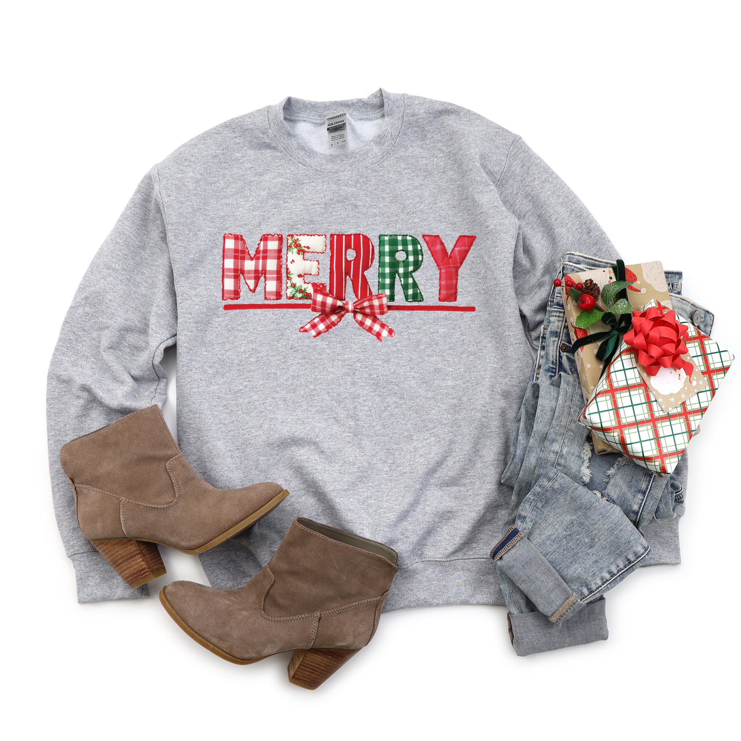 Merry Pattern Quilted Print - Women's Graphic Sweatshirt