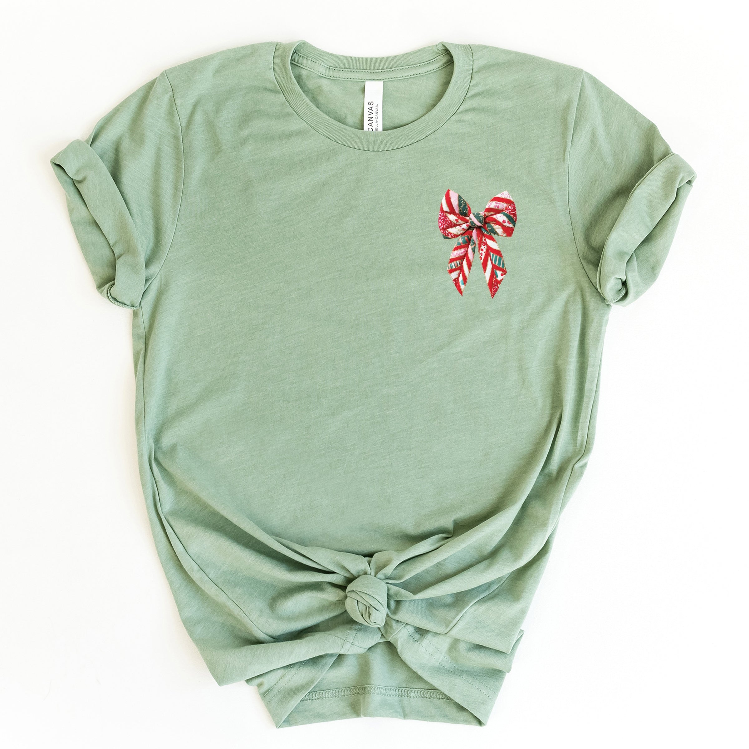 Christmas Bow Quilted Print - Women's Short Sleeve Graphic T-Shirt