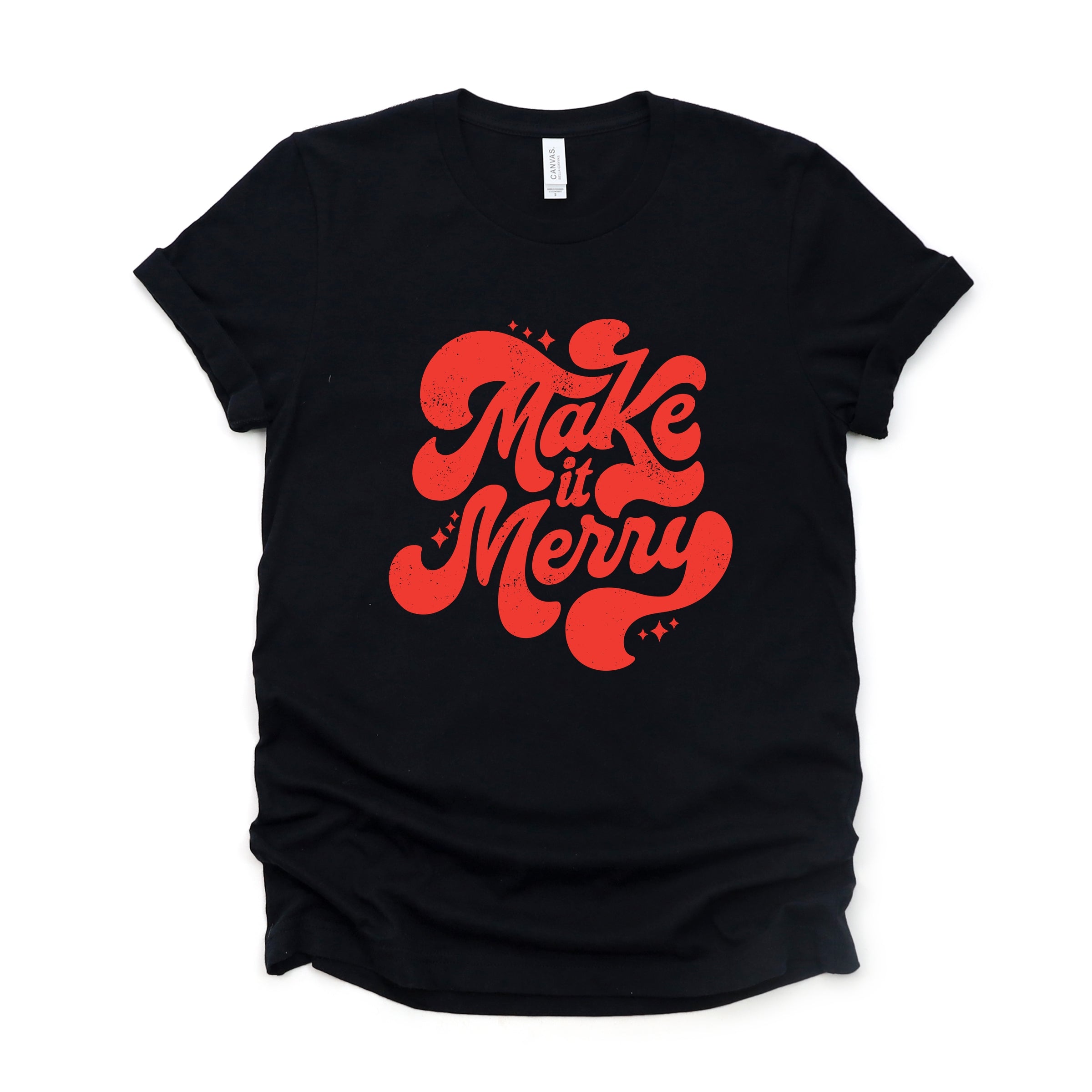 Make It Merry Cursive Distressed - Women's Short Sleeve Graphic T-Shirt