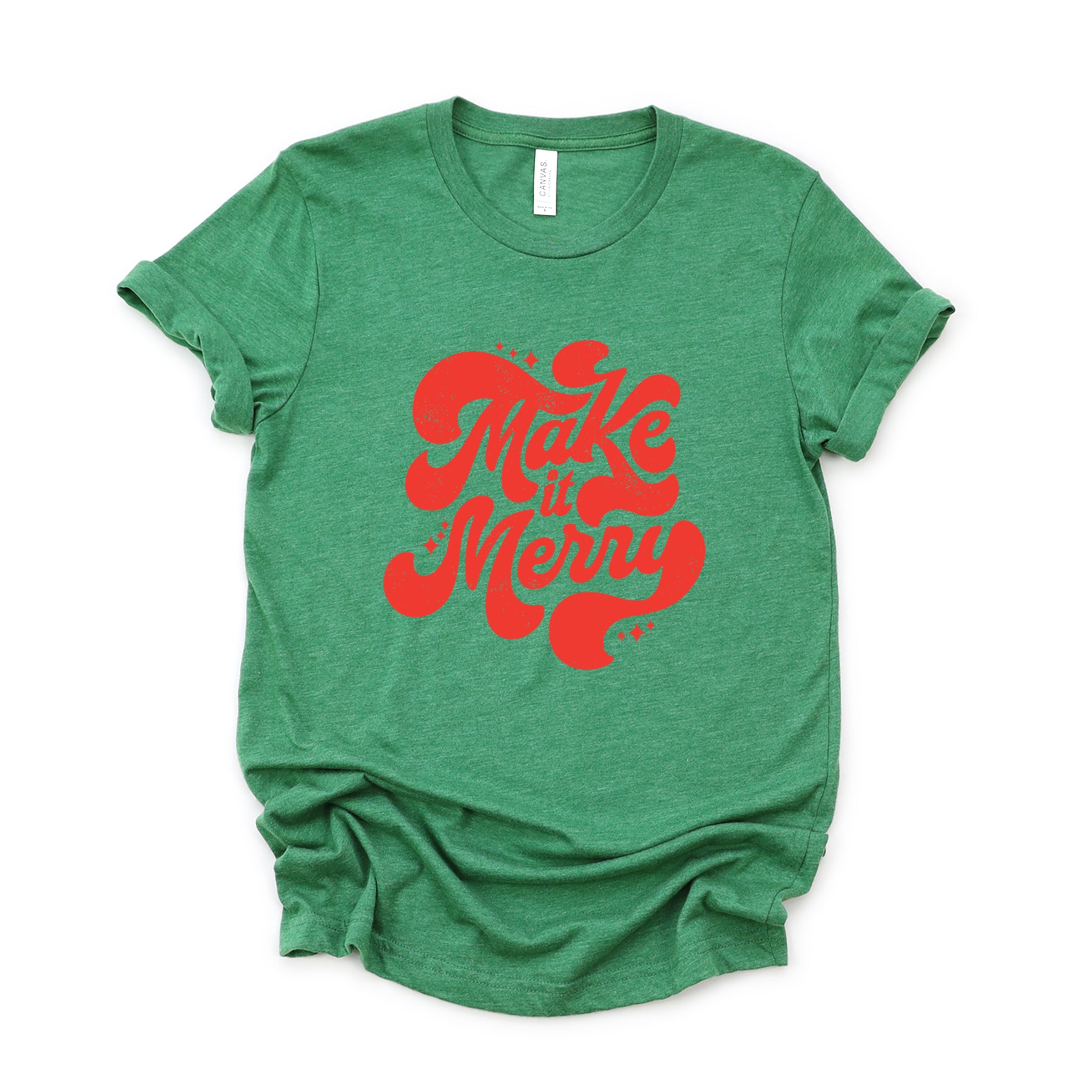Make It Merry Cursive Distressed - Women's Short Sleeve Graphic T-Shirt