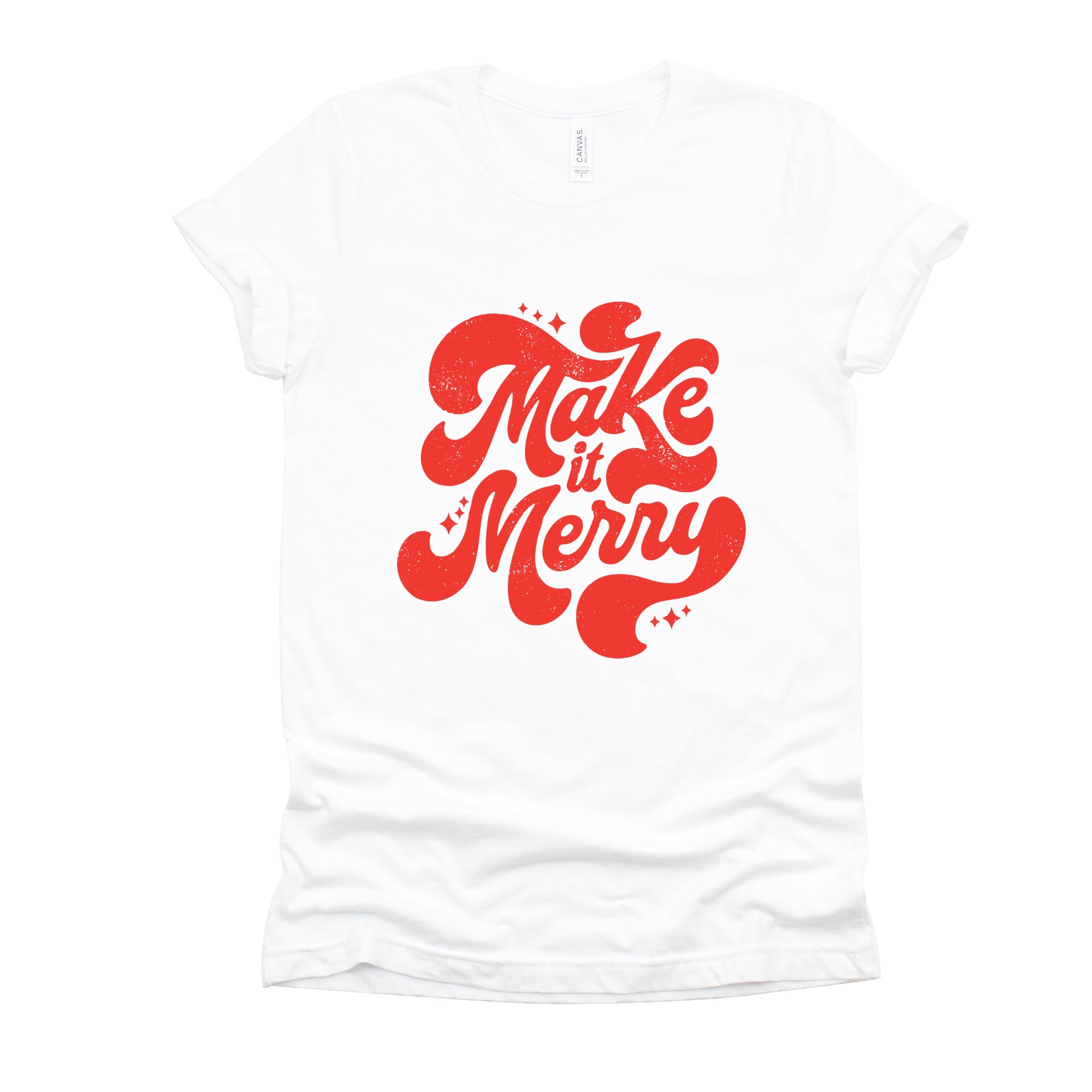 Make It Merry Cursive Distressed - Women's Short Sleeve Graphic T-Shirt