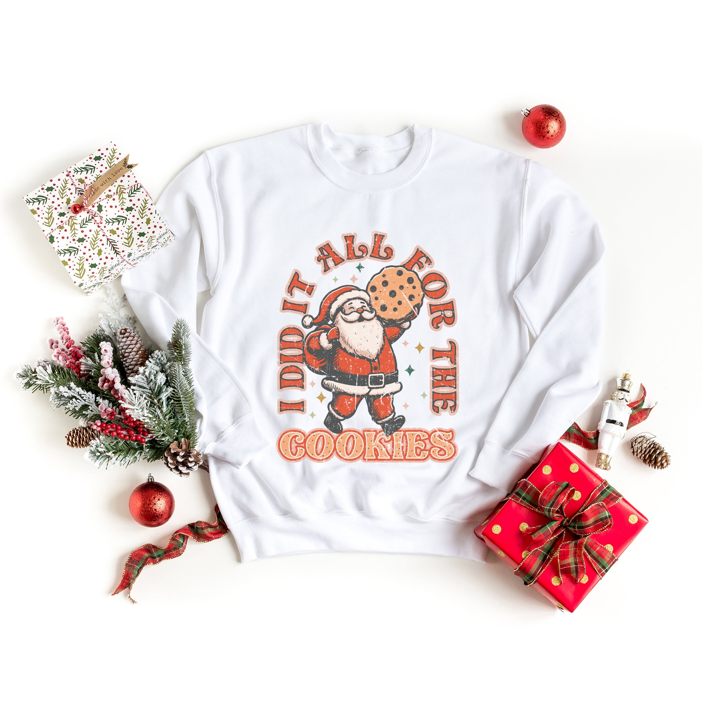 I Did It All For The Cookies Santa - Women's Graphic Sweatshirt