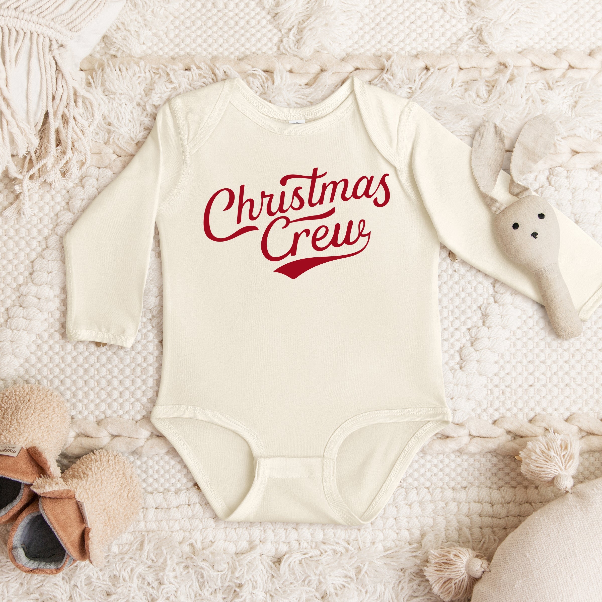 Christmas Crew Cursive - Baby Long Sleeve Bodysuit