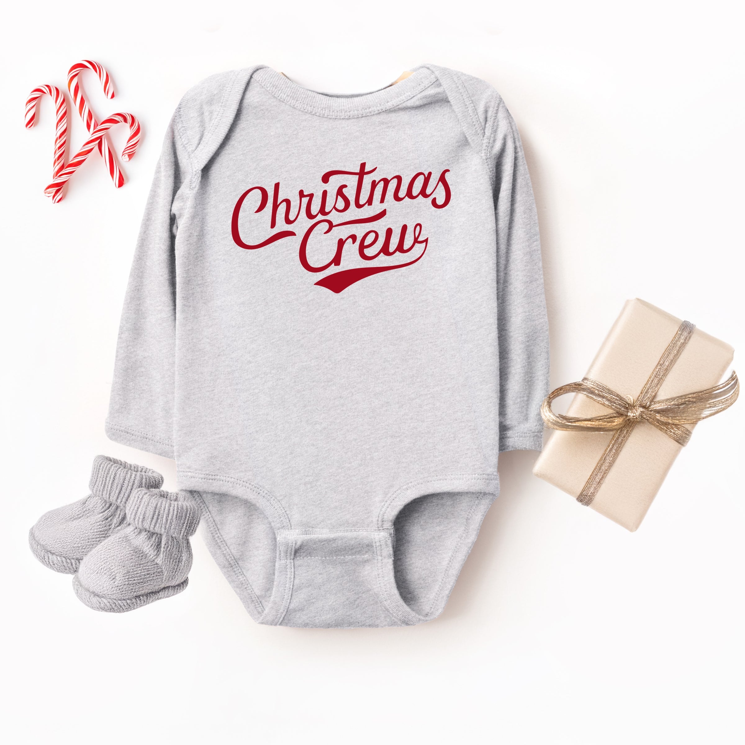 Christmas Crew Cursive - Baby Long Sleeve Bodysuit