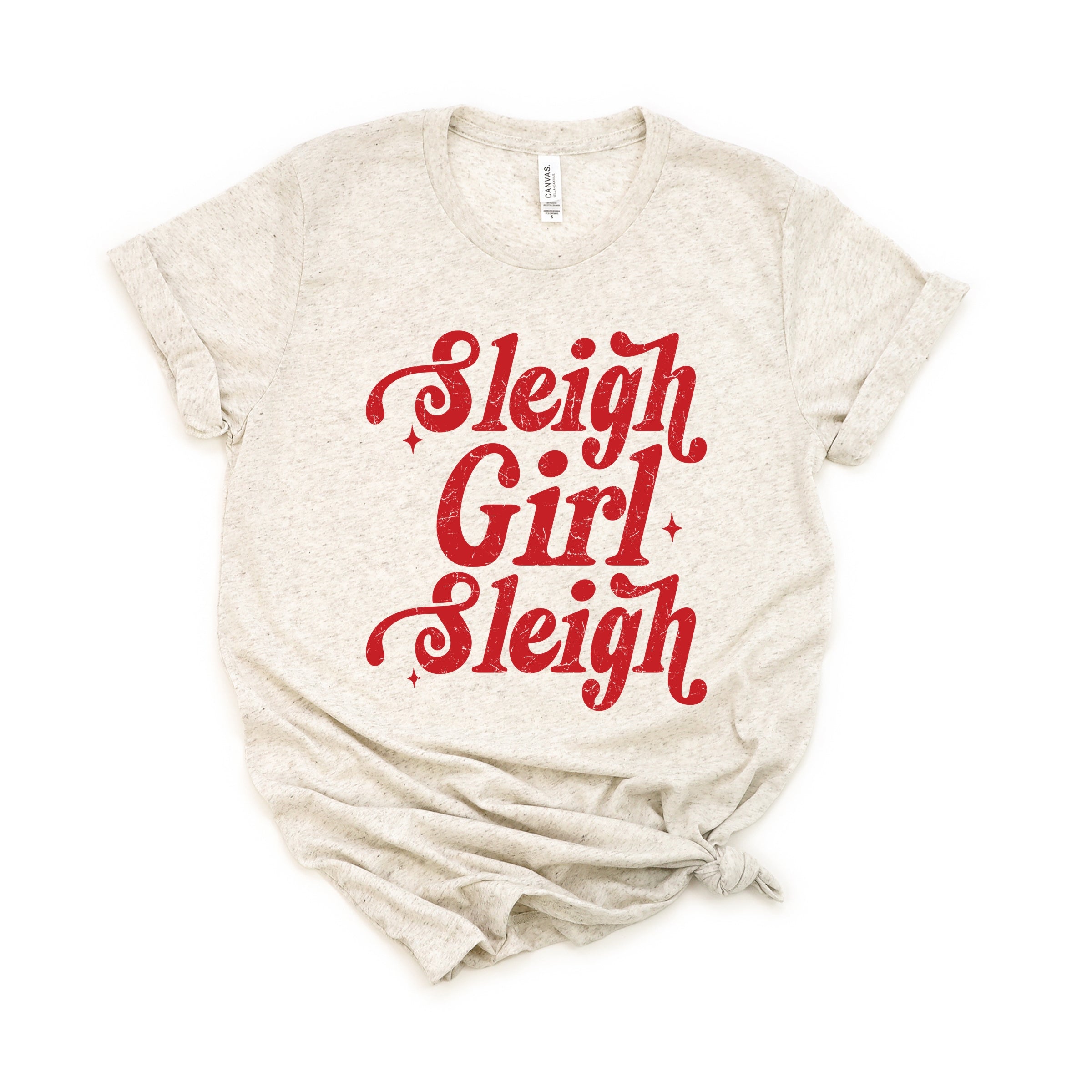 Sleigh Girl Sleigh Sparkle Distressed - Women's Short Sleeve Graphic T-Shirt