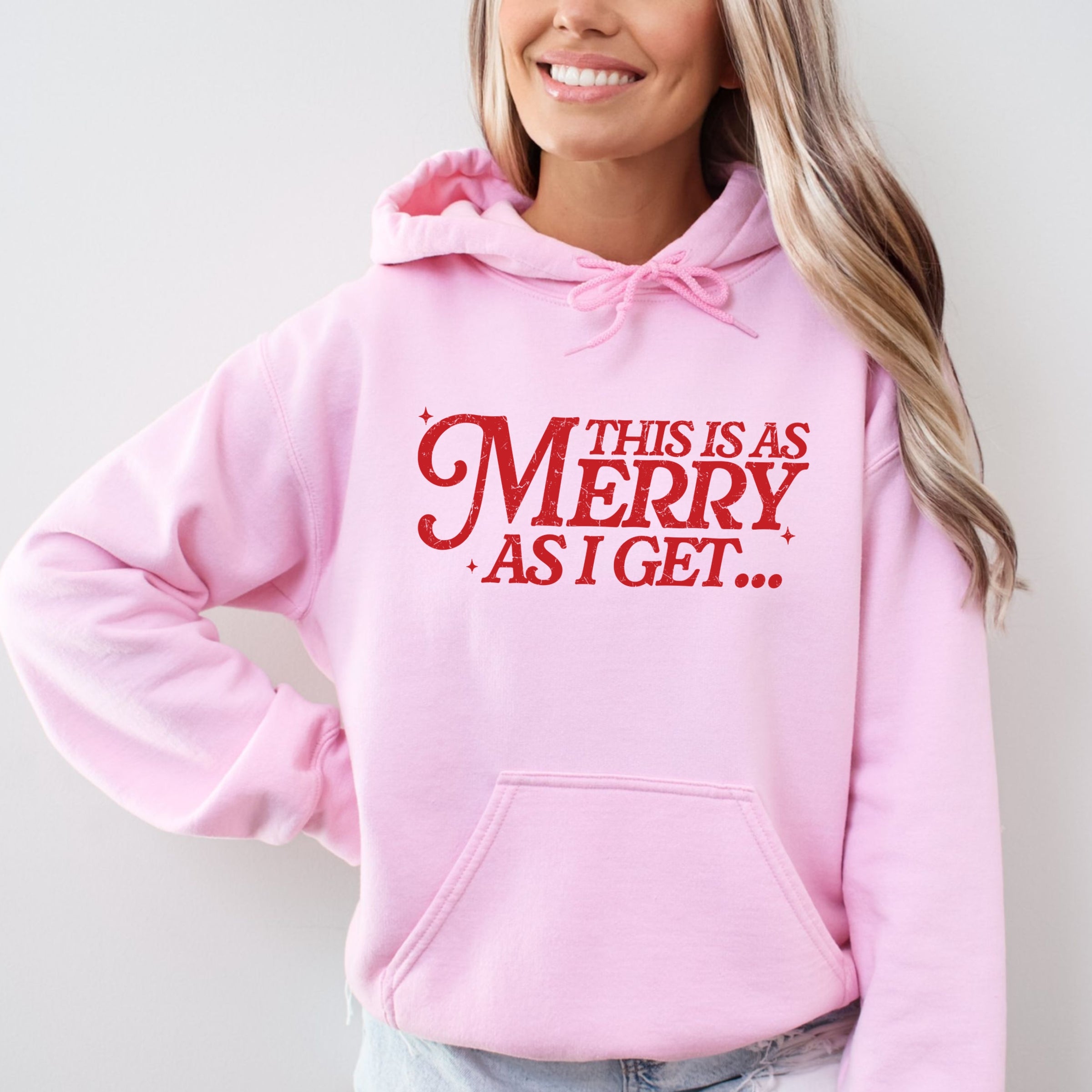 This Is As Merry As I Get Distressed - Women's Graphic Hoodie