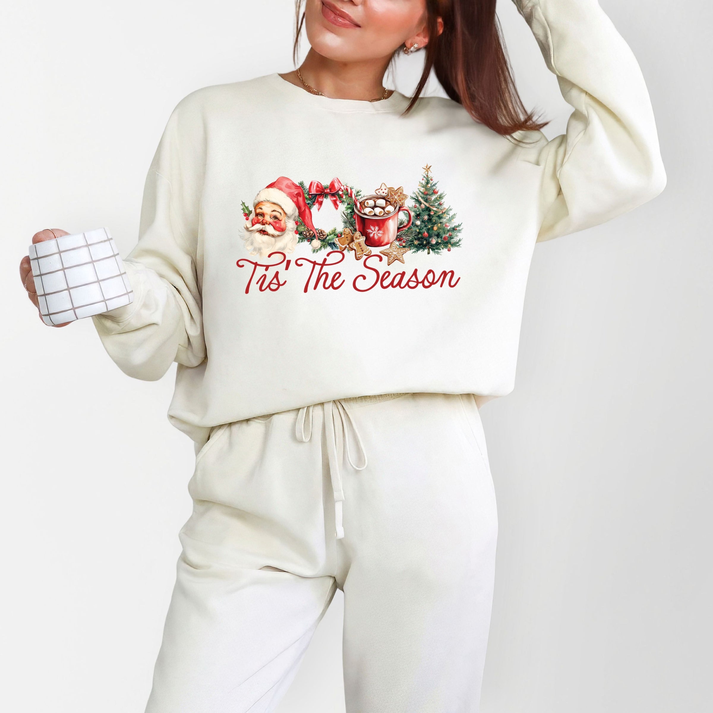 Tis' The Season Watercolor - Women's Lightweight Garment Dyed Sweatshirt