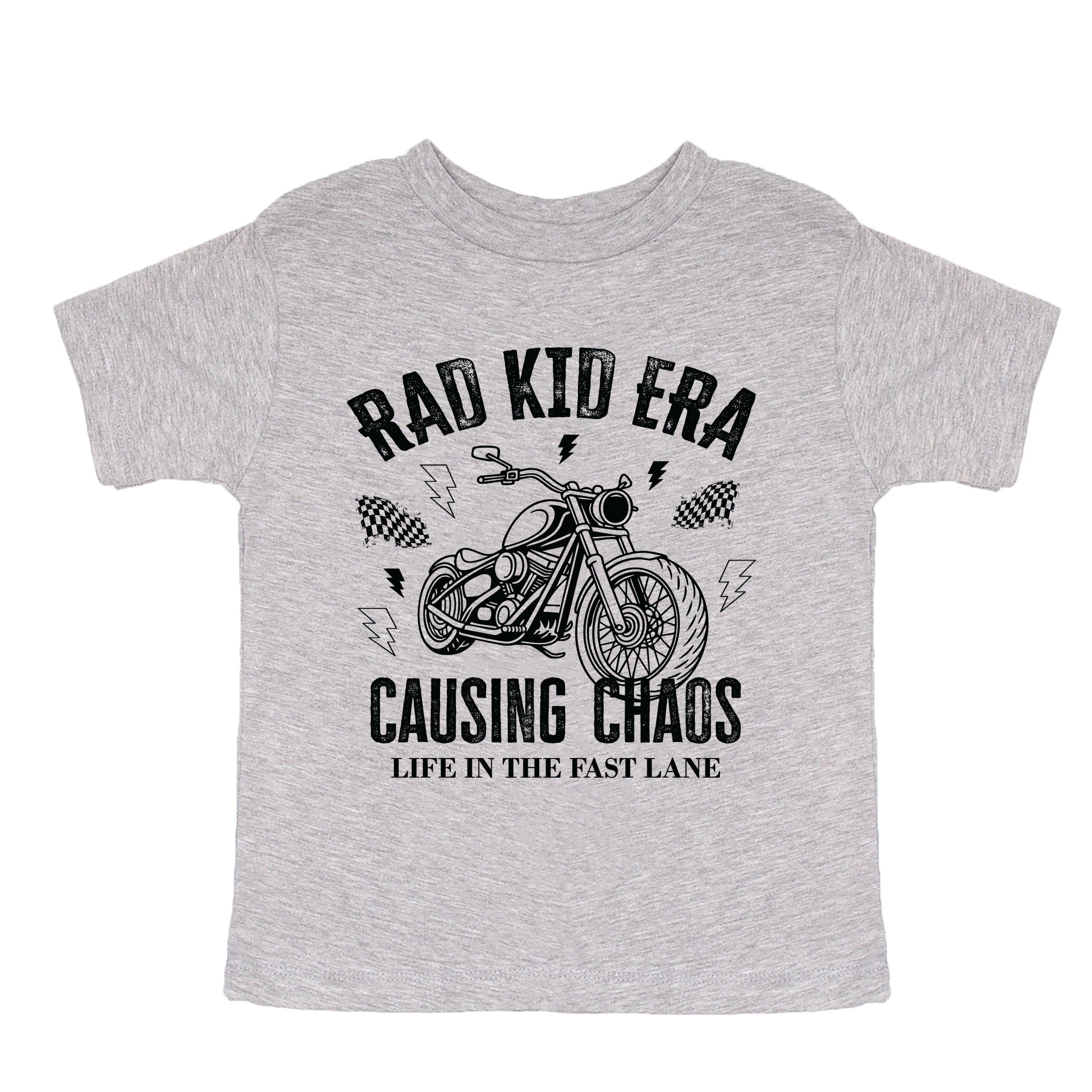 Rad Kid Era Causing Chaos - Youth Short Sleeve Graphic T-Shirt and Toddler Short Sleeve Graphic T-Shirt