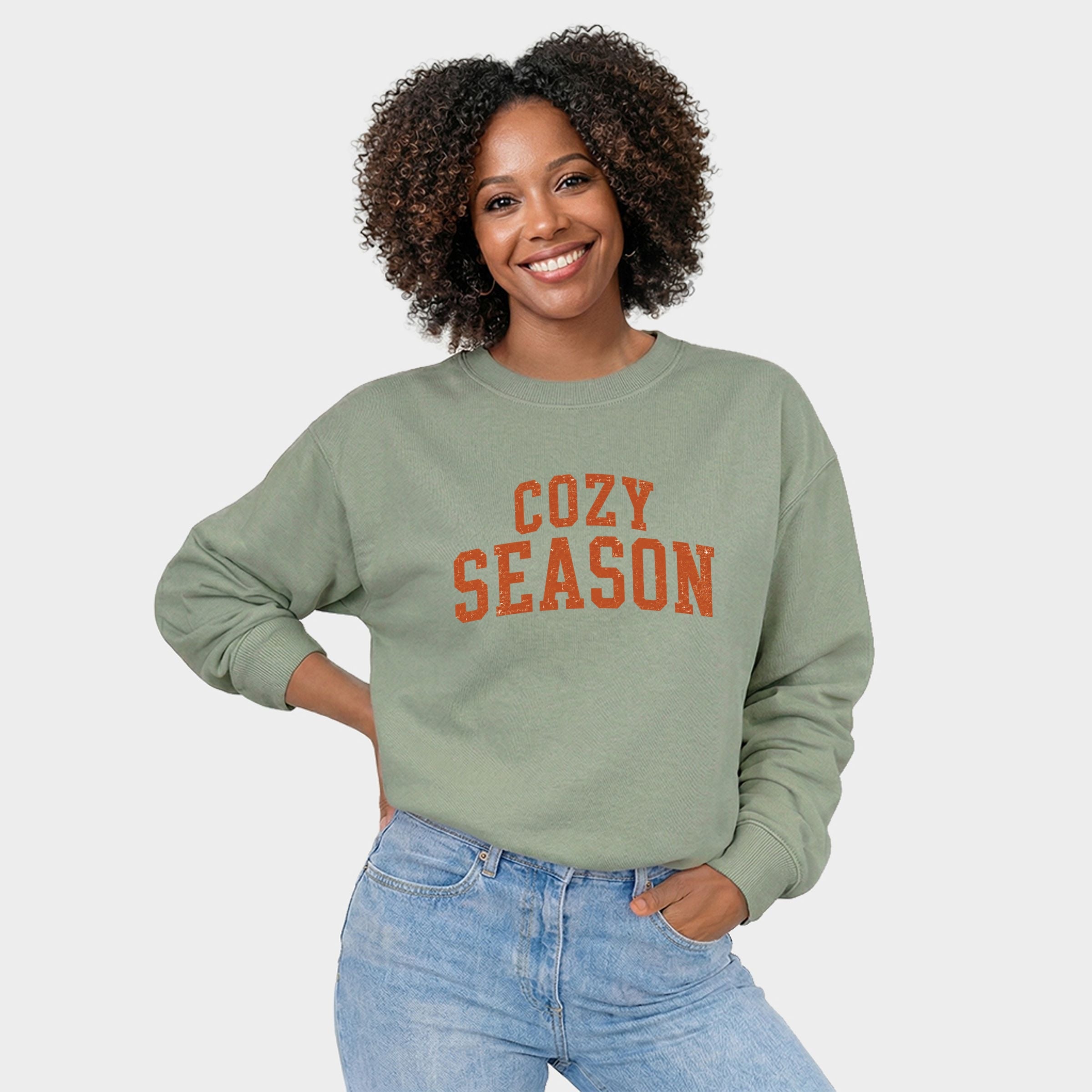Cozy Season Curved Varsity Stack - Women's Graphic Sweatshirt