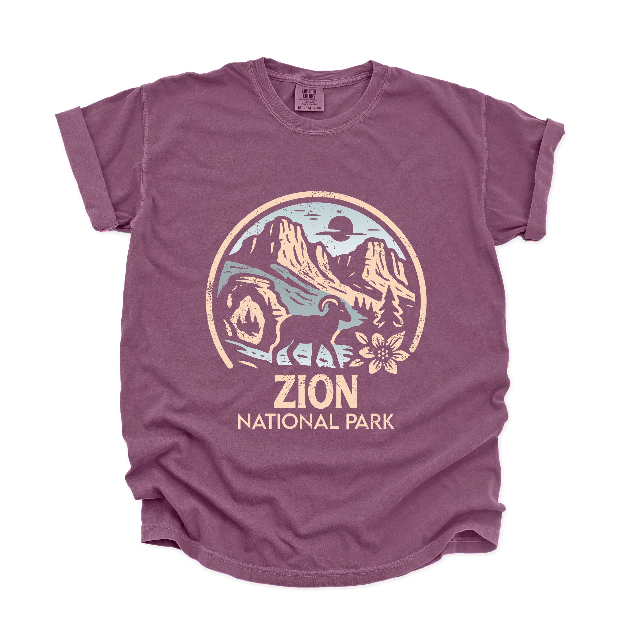 Zion National Park Two-Toned Circle - Women's Garment Dyed Graphic T-Shirt