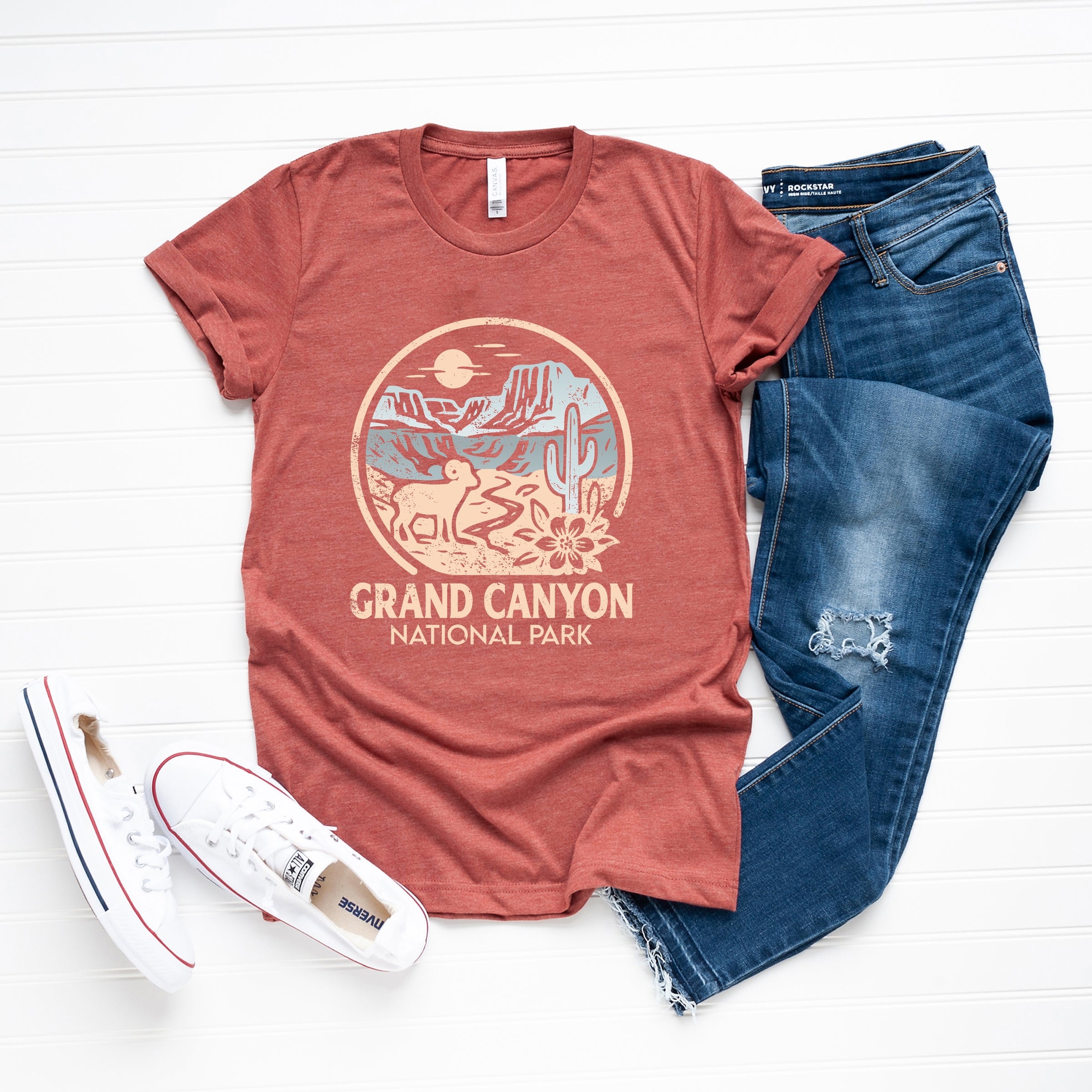 Grand Canyon National Park Two-Toned Circle - Women's Short Sleeve Graphic T-Shirt