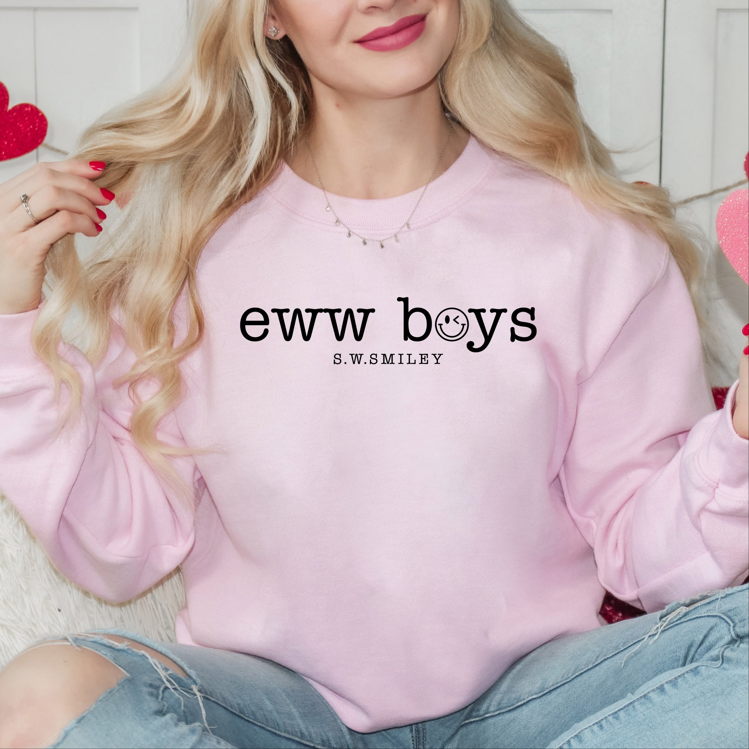S.W.Smiley Eww Boys Typewriter - Women's Graphic Sweatshirt