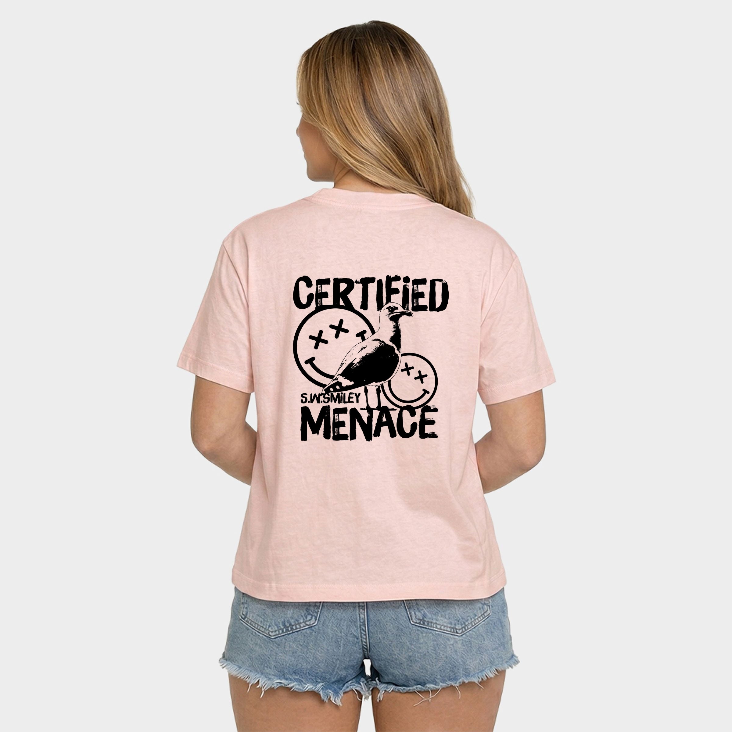 S.W.Smiley Certified Menace - Women's Relaxed Boxy Tee