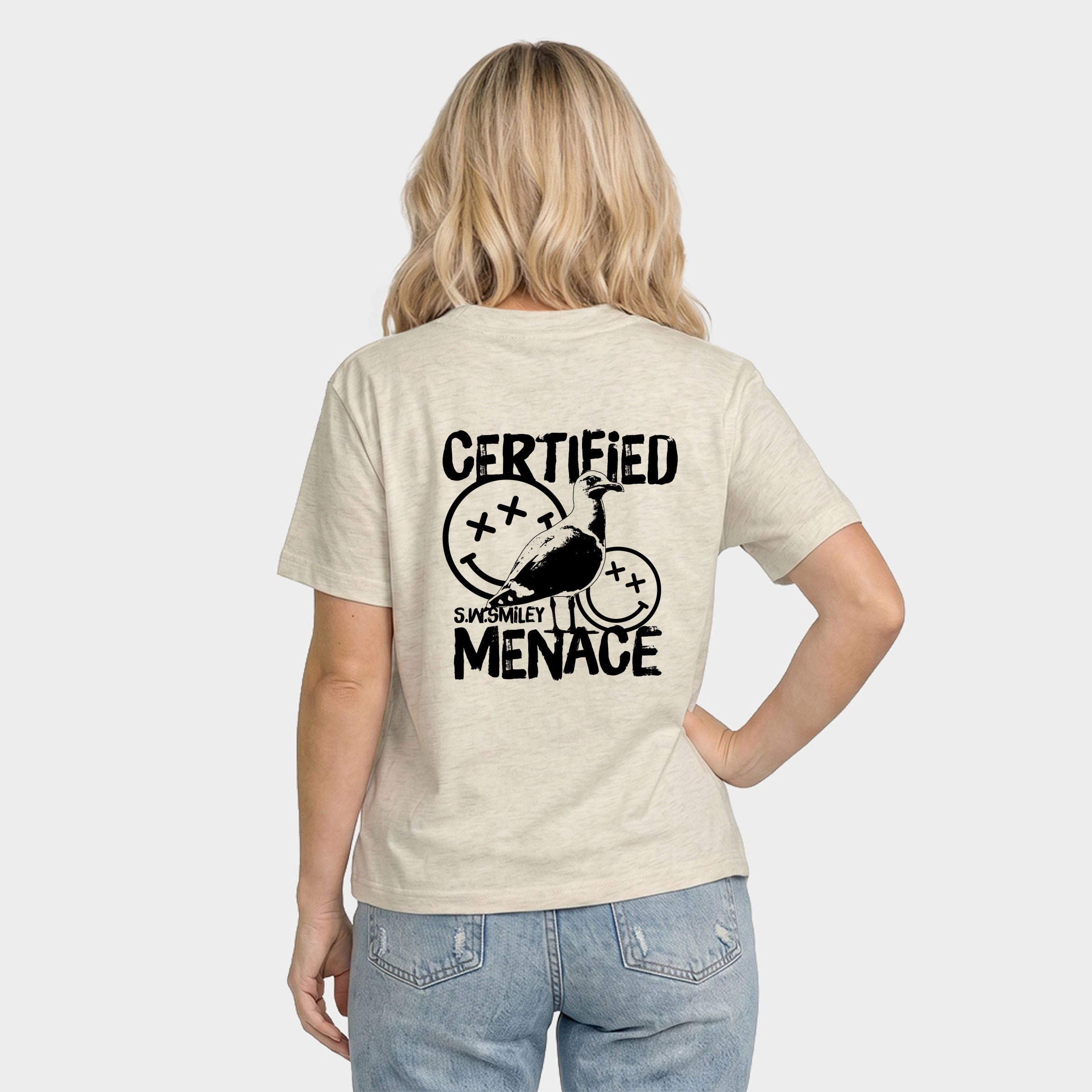 S.W.Smiley Certified Menace - Women's Relaxed Boxy Tee