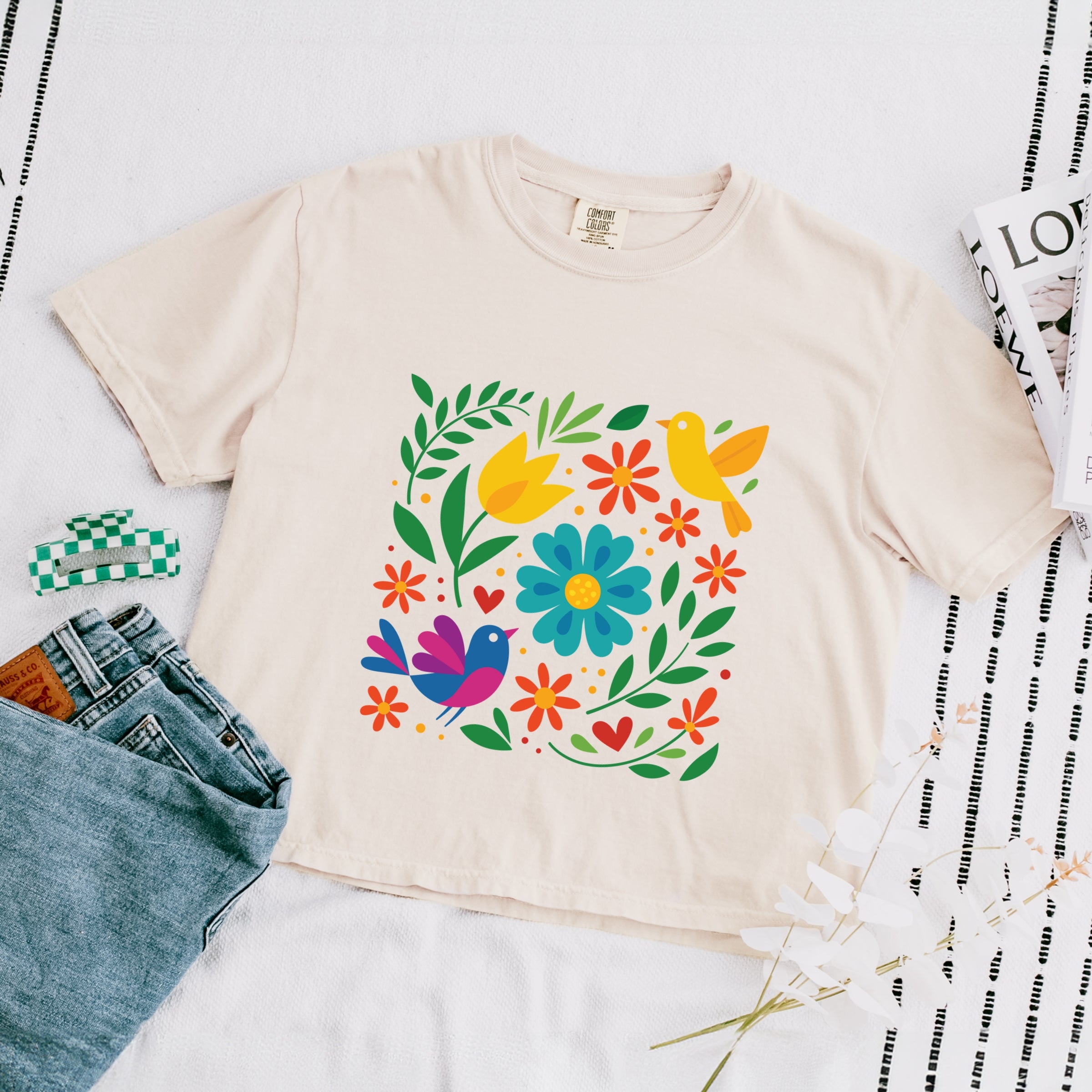 Hispanic Florals - Boxy Crop Top