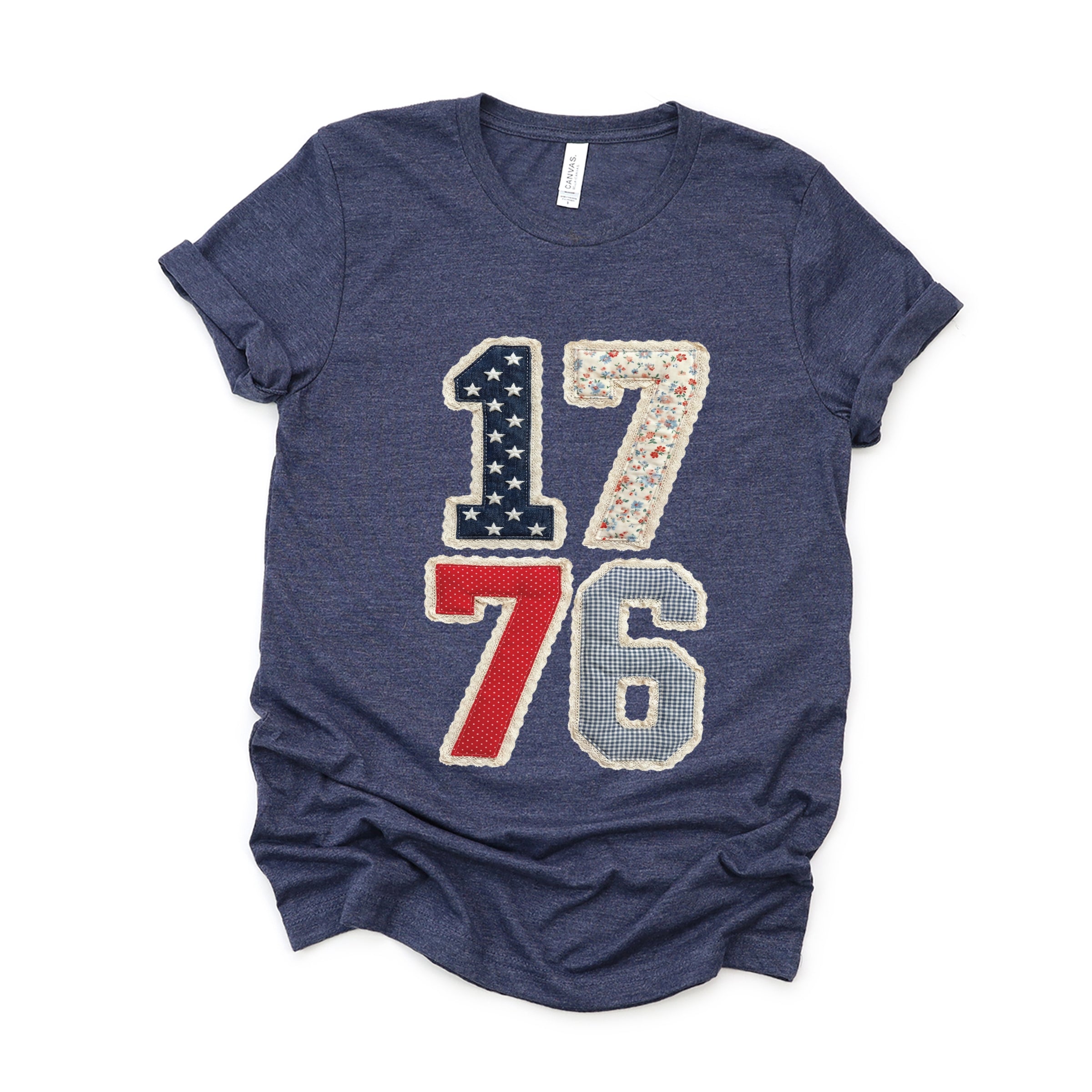 1776 Stacked Faux Patchwork - Women's Short Sleeve Graphic T-Shirt