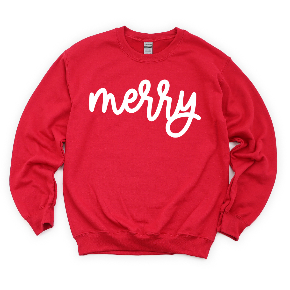 CLEARANCE Merry Bold Cursive Puff Print | Sweatshirt