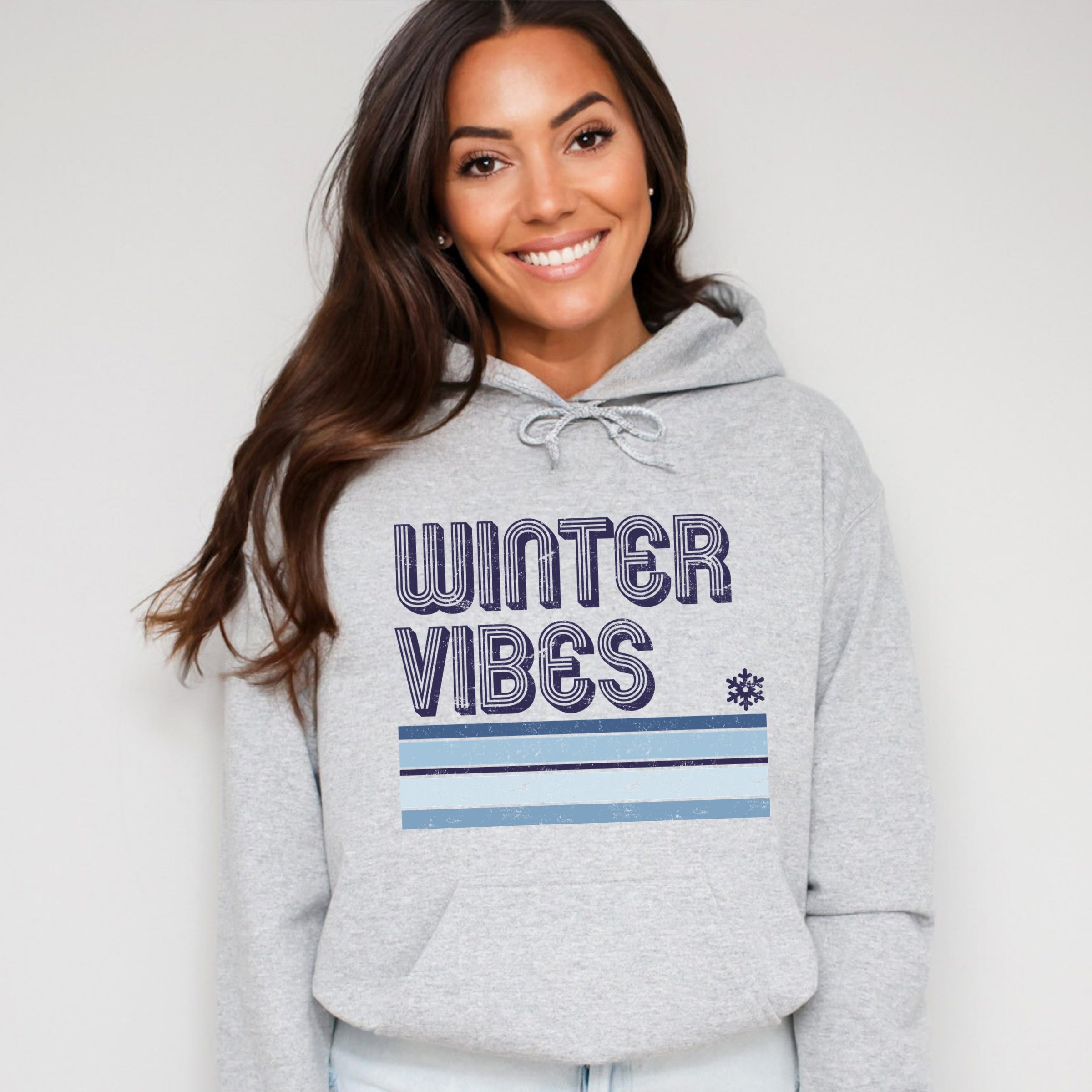 Winter Vibes Stripes - Women's Graphic Hoodie