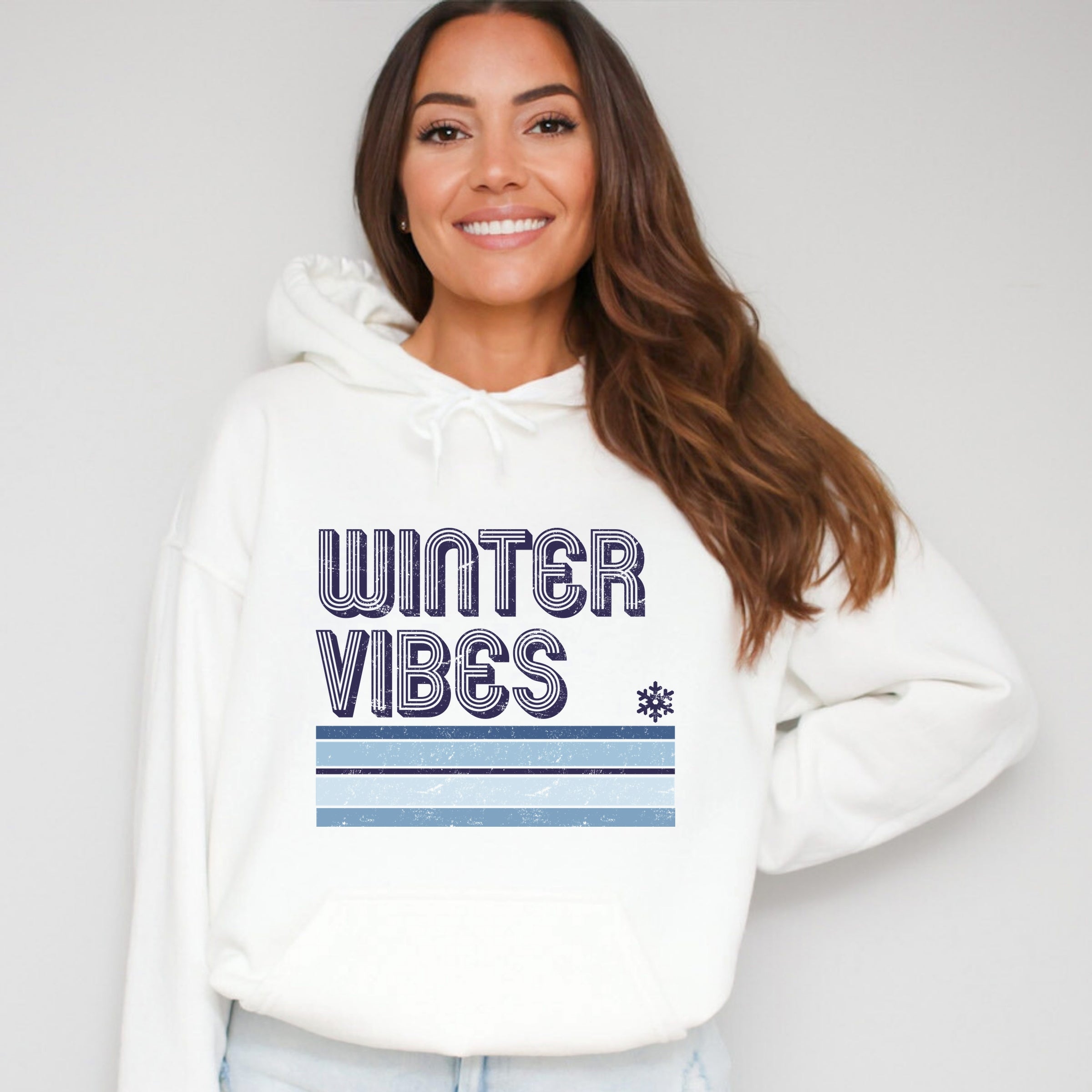 Winter Vibes Stripes - Women's Graphic Hoodie