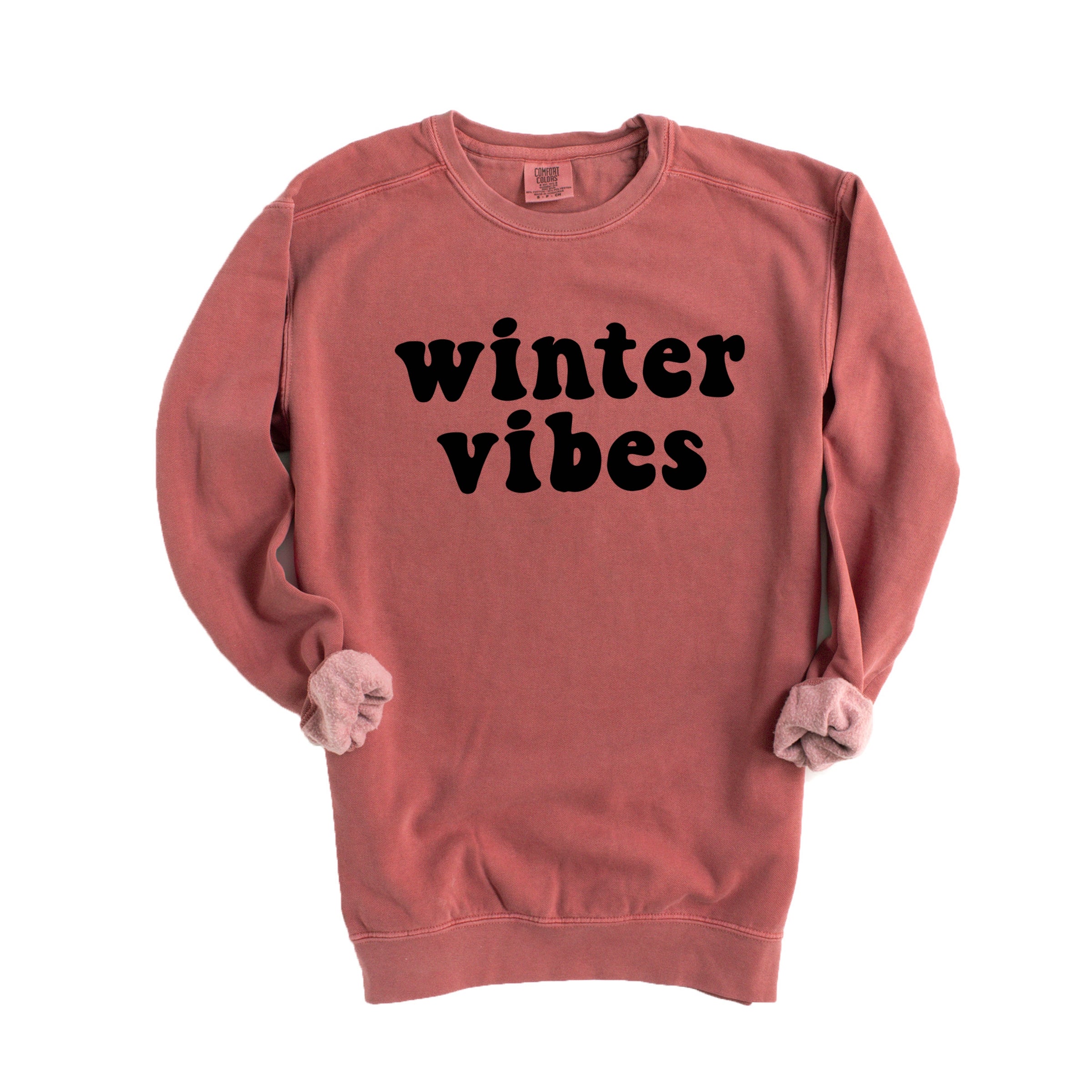 Retro Winter Vibes - Women's Garment Dyed Graphic Sweatshirt