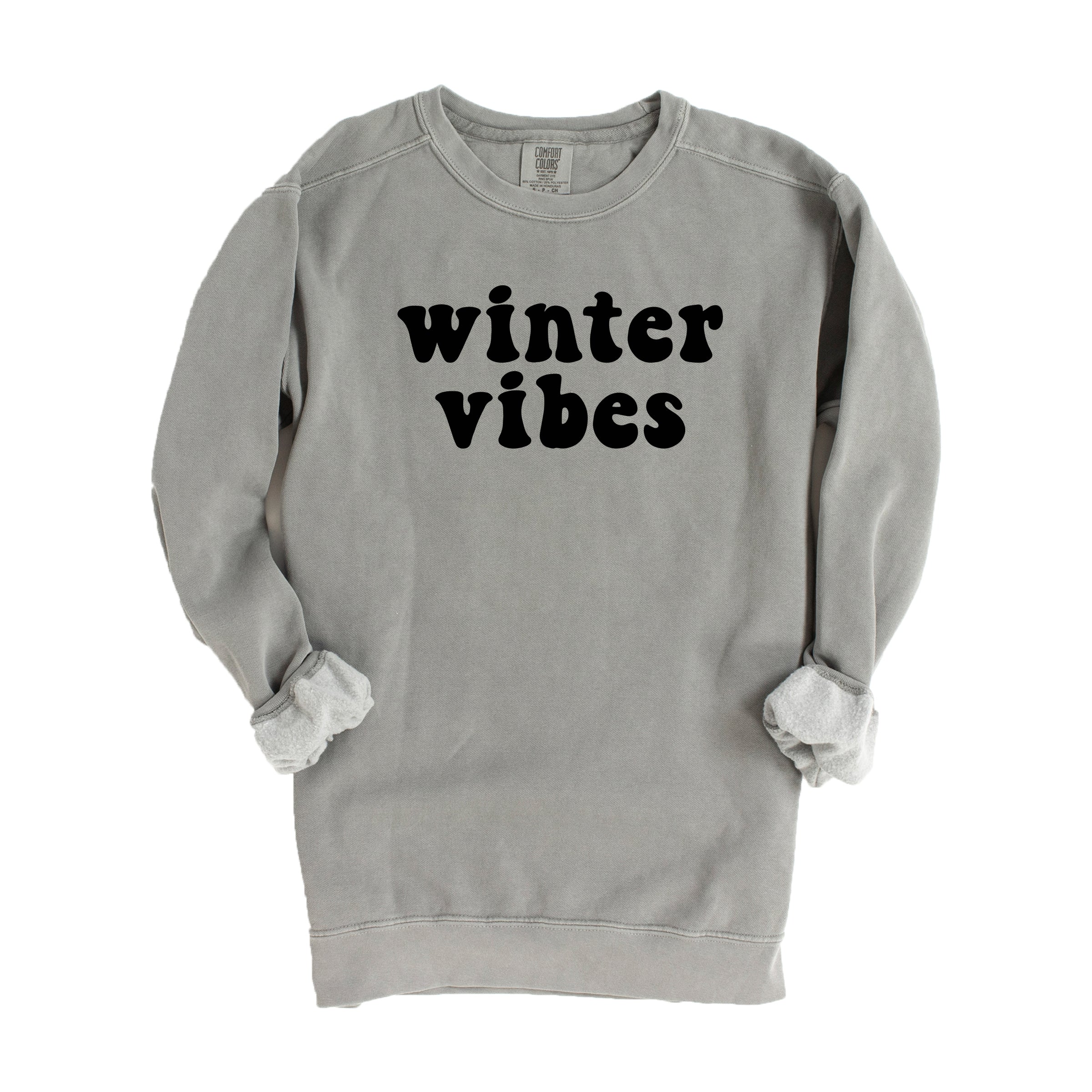 Retro Winter Vibes - Women's Garment Dyed Graphic Sweatshirt