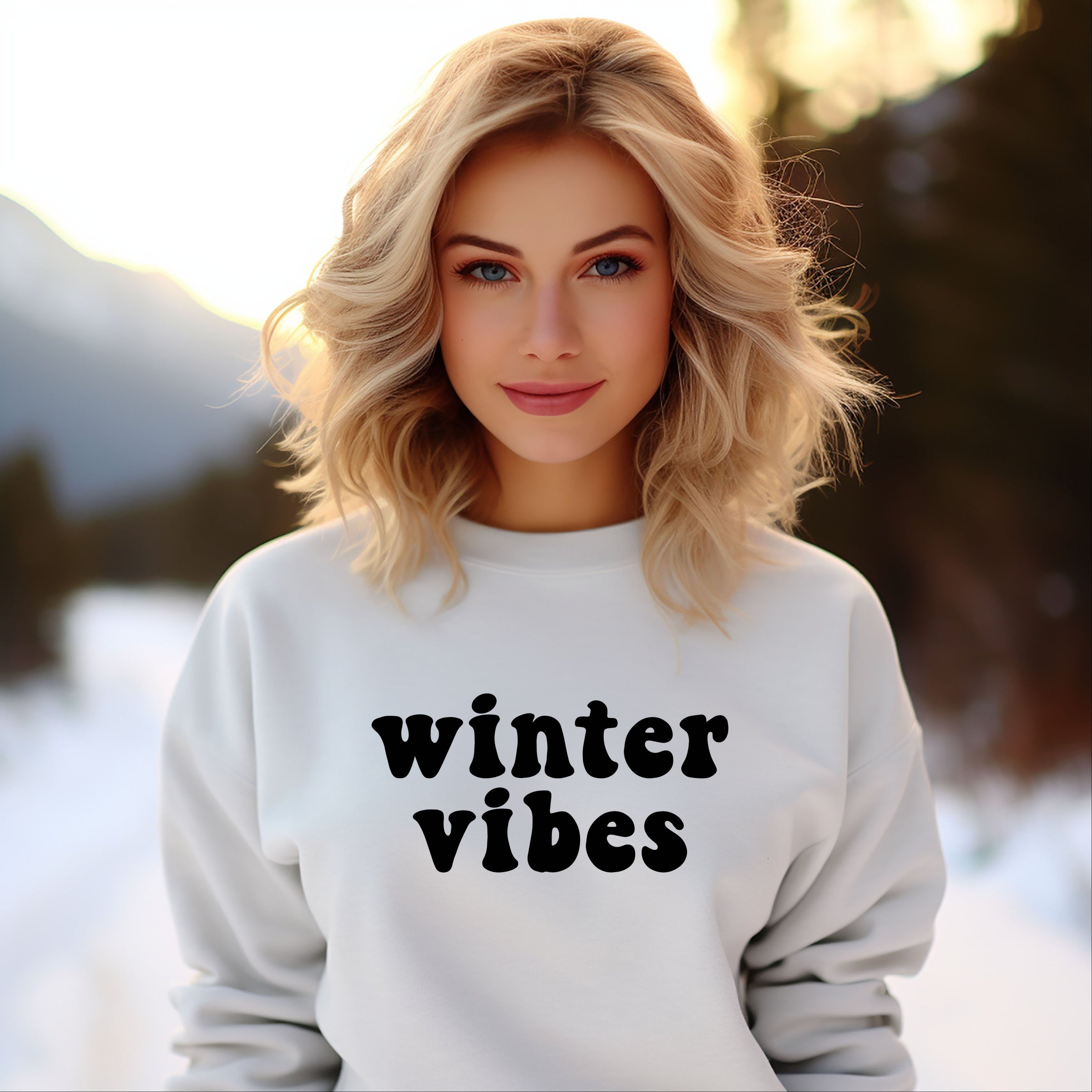 Retro Winter Vibes - Women's Graphic Sweatshirt