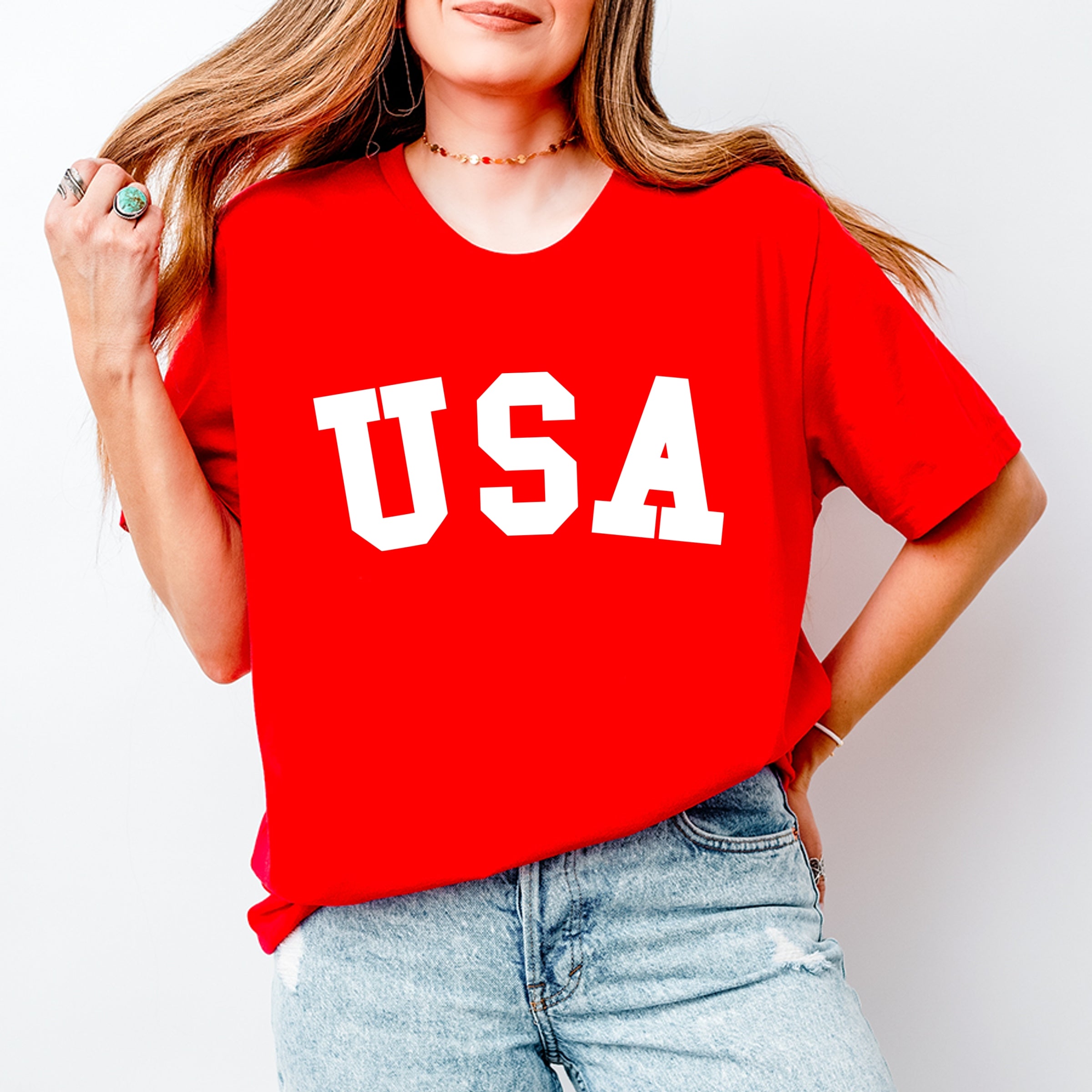 USA Bold - Women's Short Sleeve Graphic T-Shirt