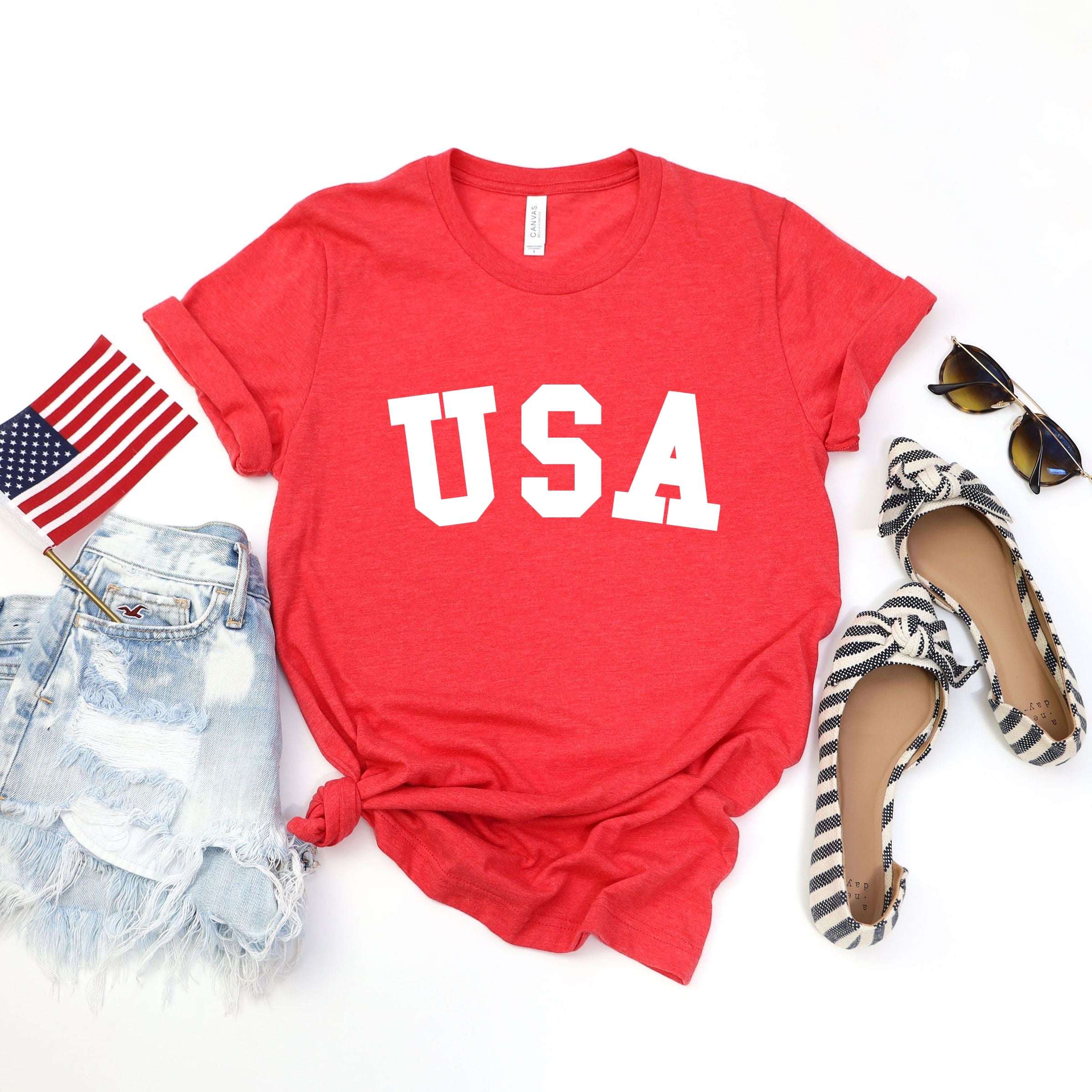 USA Bold - Women's Short Sleeve Graphic T-Shirt